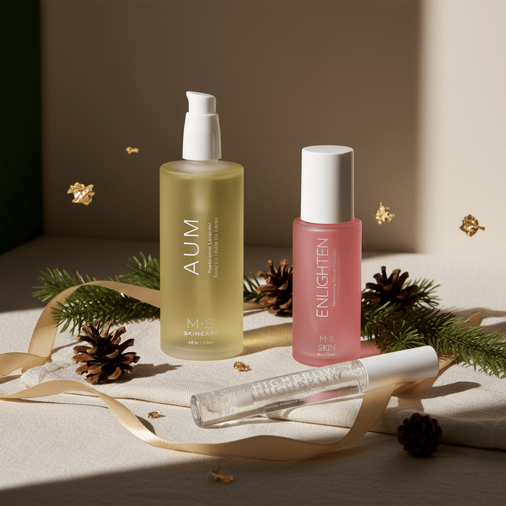 Holiday editorial bundle featuring AUM, ENLIGHTEN, and HIGHBROW