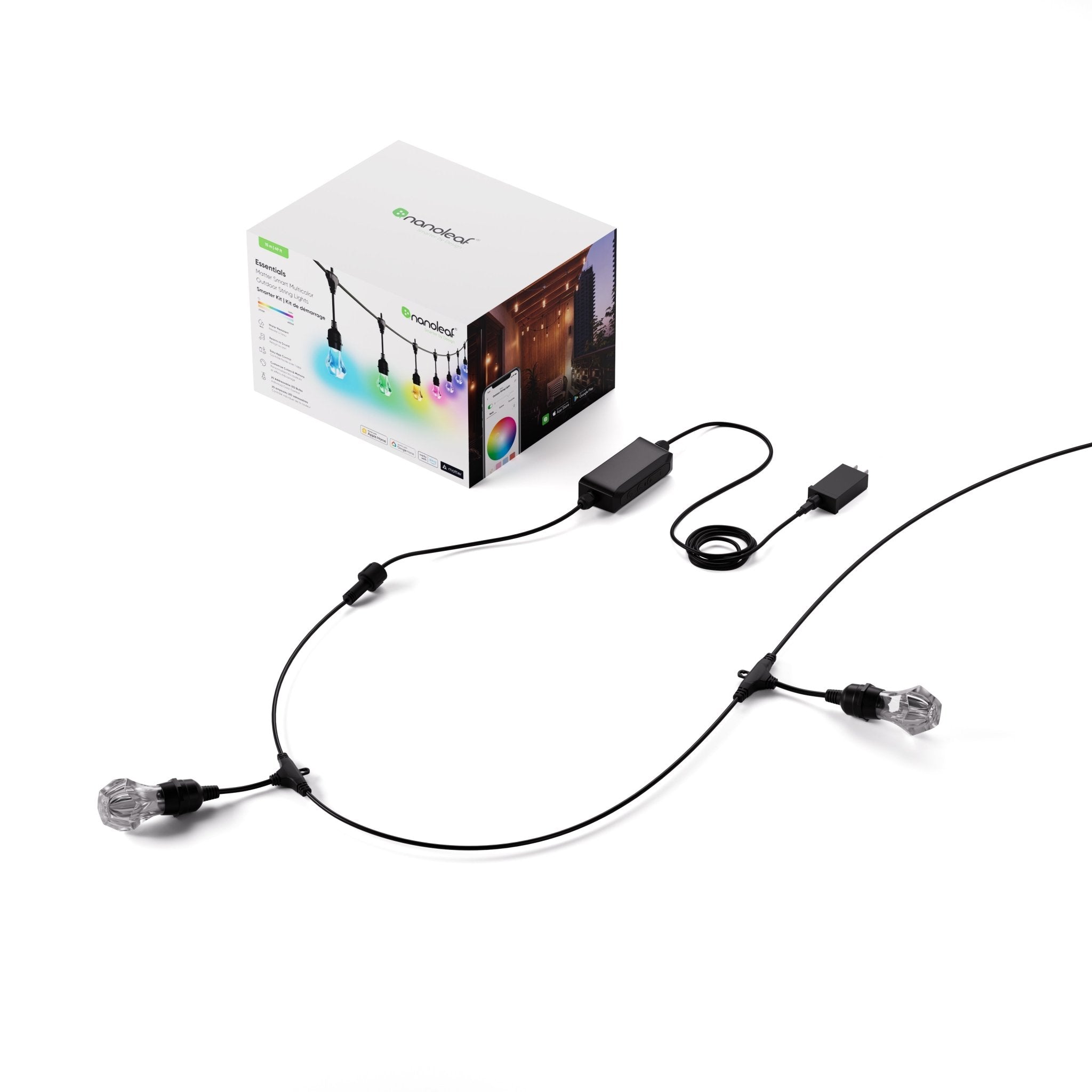 Nanoleaf Shop USA Matter Smart Multicolor Outdoor String Lights Smarter Kit 49ft (15m)