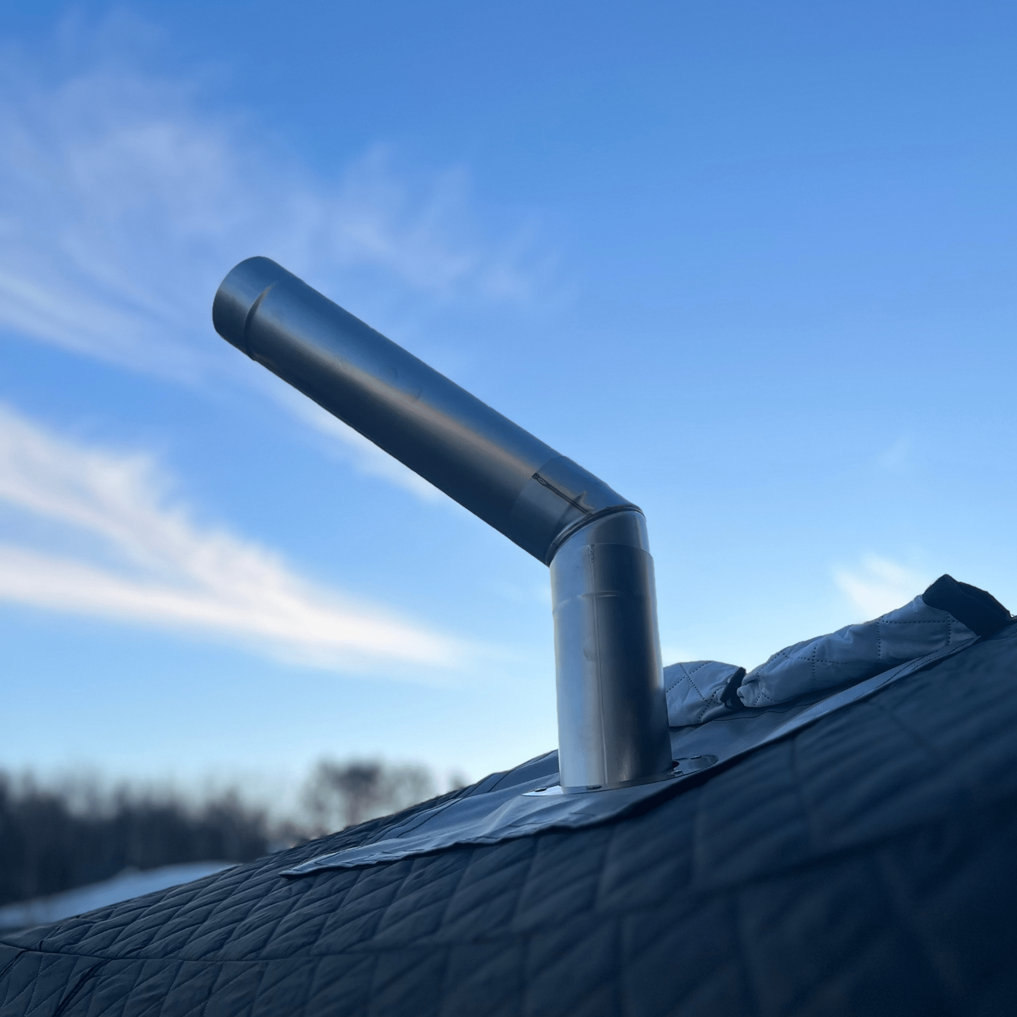 North Shore Sauna Angled Stove Chimney Pipe - 45 Degree Angle