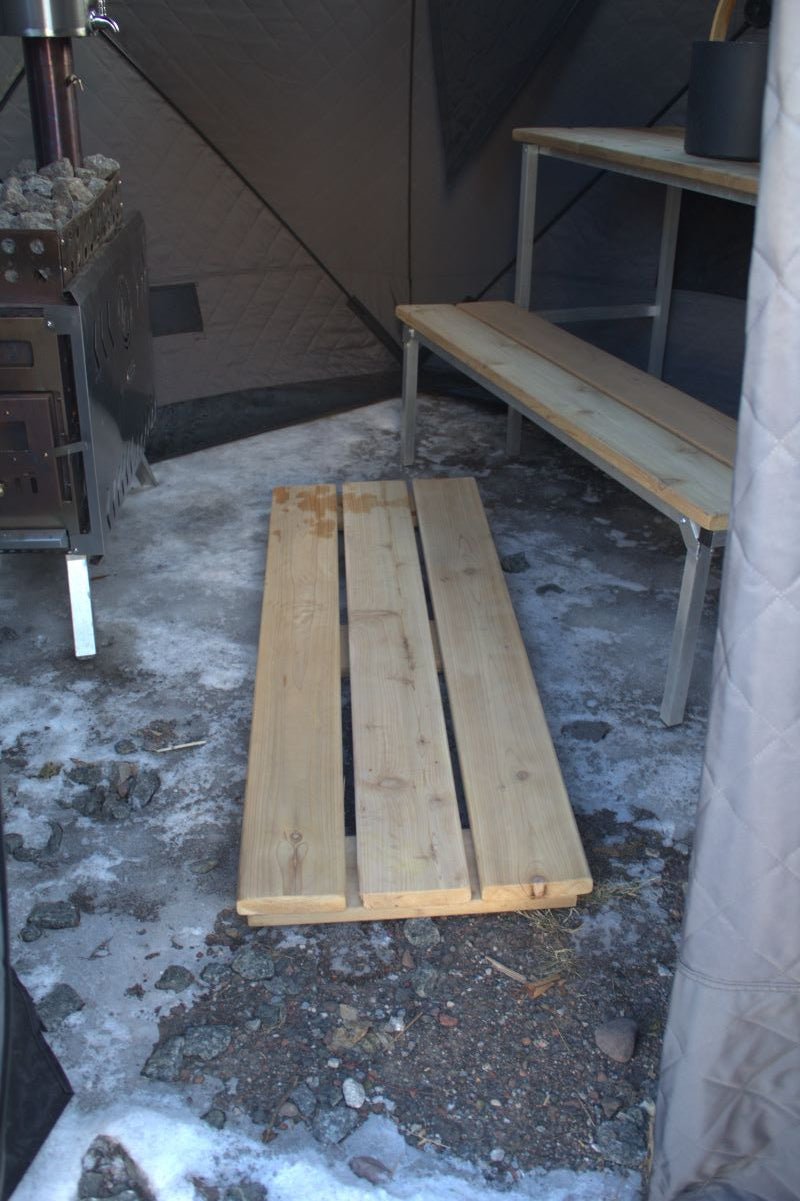 North Shore Sauna Cedar Flooring for Sauna Tent