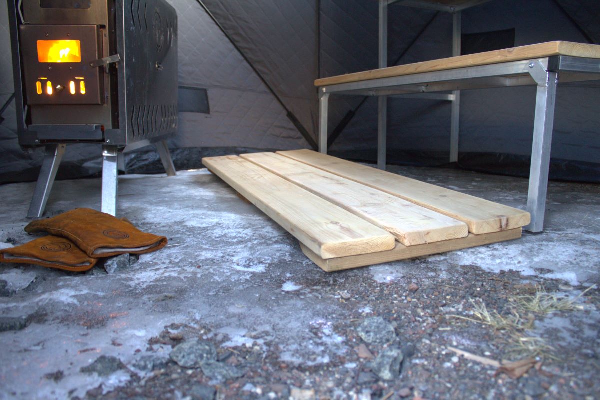 North Shore Sauna Cedar Flooring for Sauna Tent