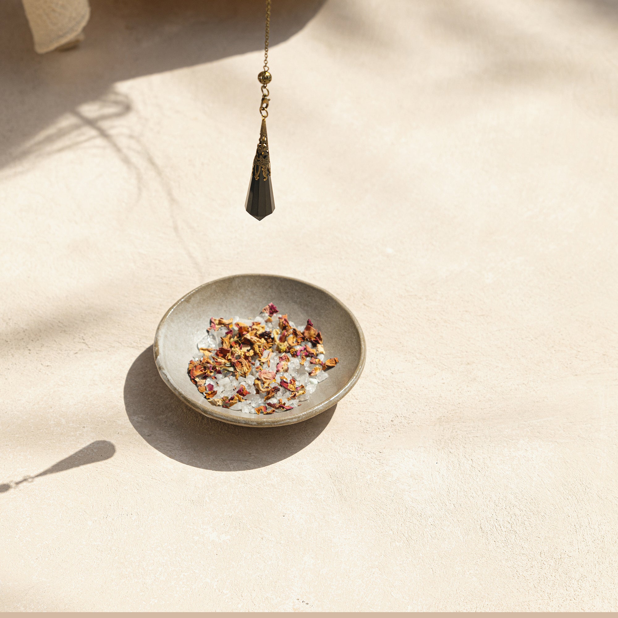 CEDAR AND MYRRH Natural Obsidian Crystal Divination Pendulum