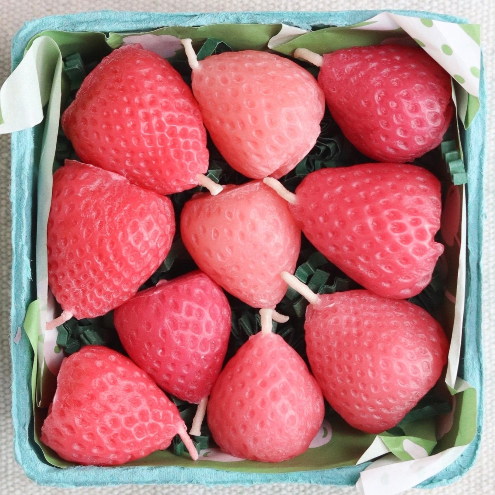 Happy Organics Pink Strawberry Birthday Beeswax Candles