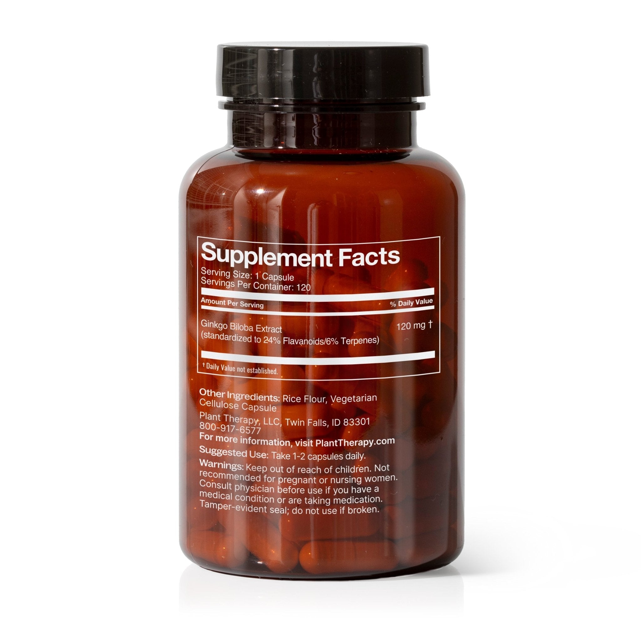 Plant Therapy Ginkgo Biloba Herbal Supplement - 120 Capsules