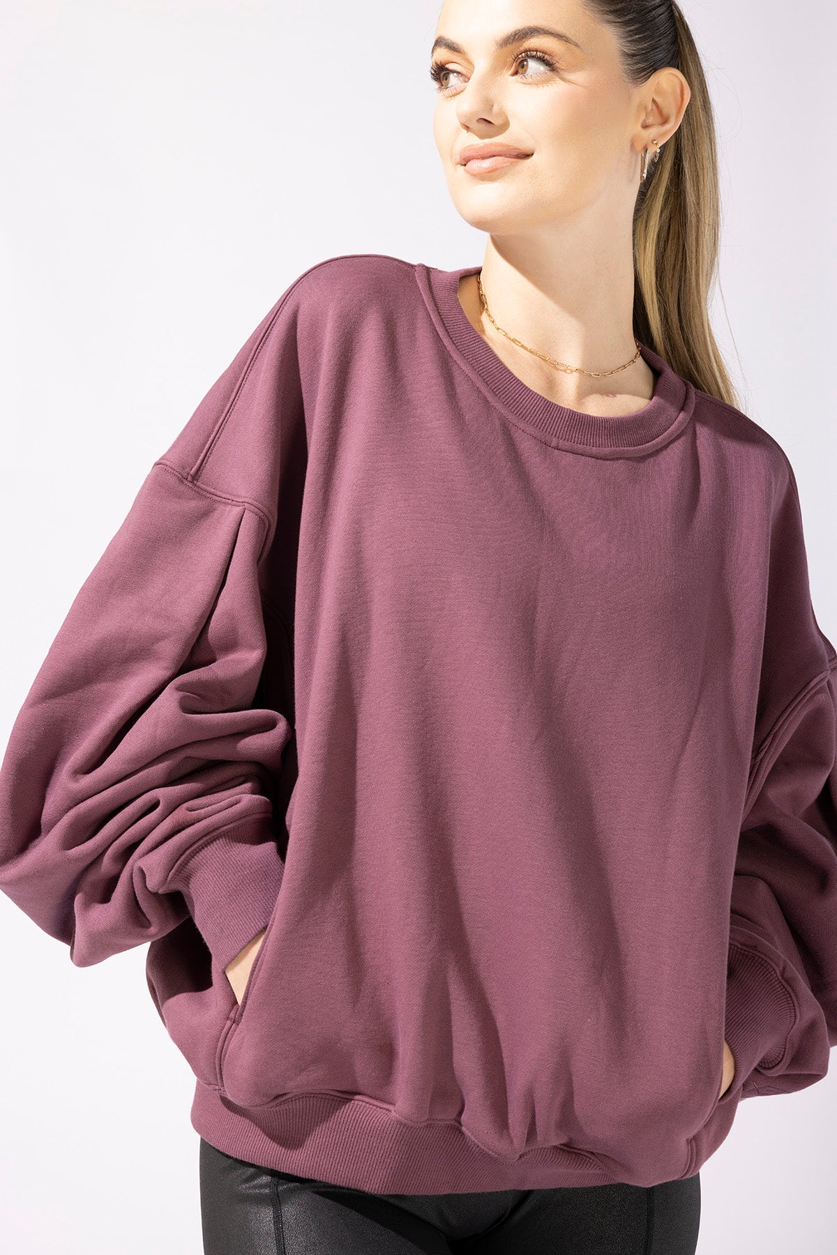 POPFLEX® Brunch Sweater - Merlot