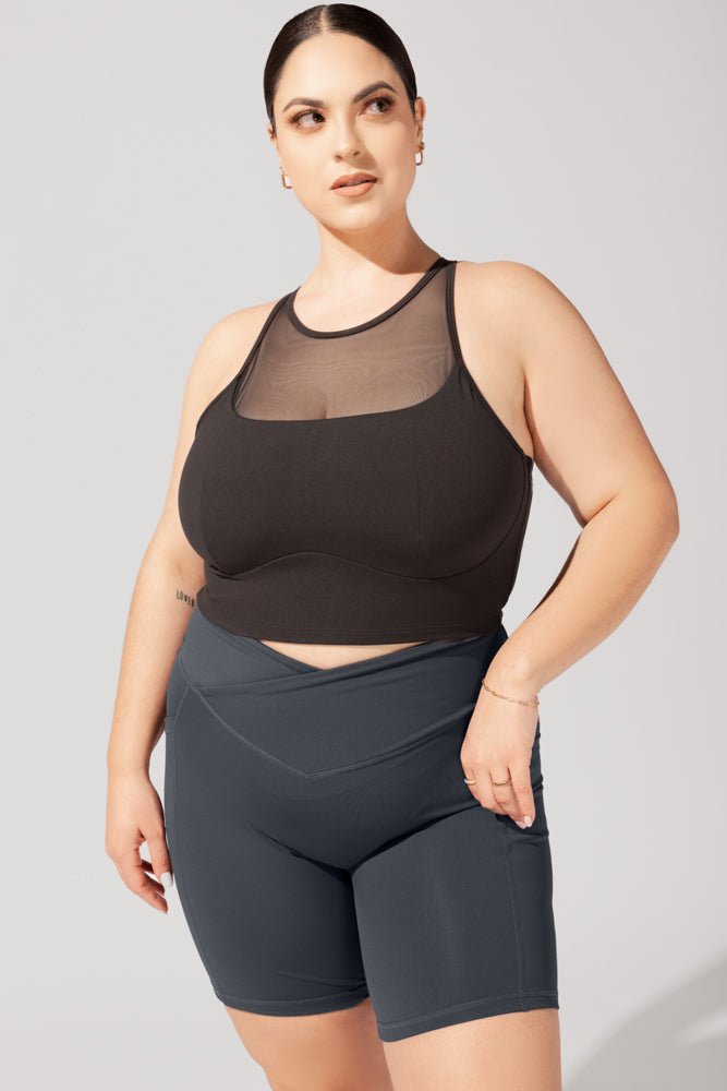 POPFLEX® Celeste Mesh Crop Bralette - Black