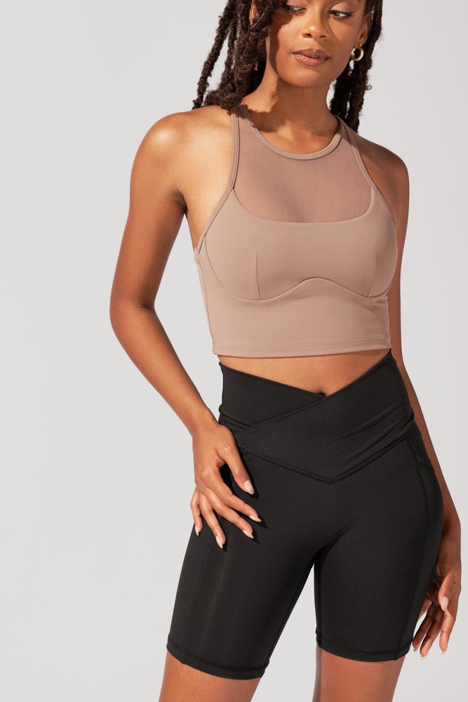 POPFLEX® Crisscross Hourglass® Biker Short - Black