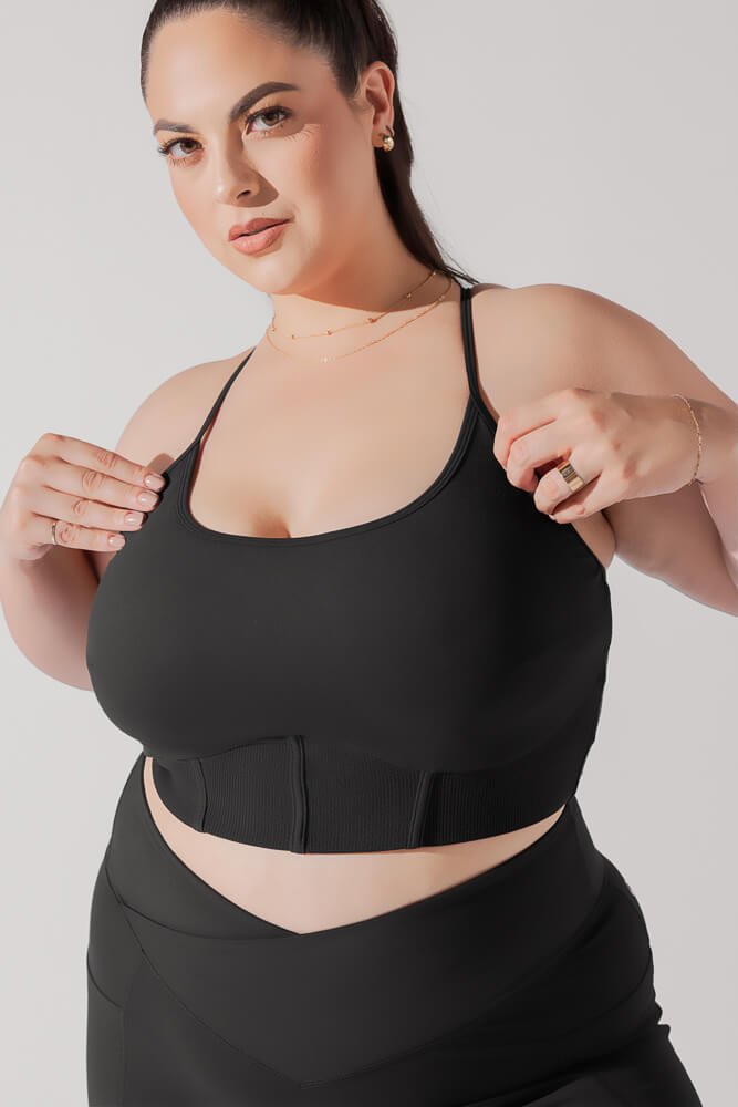 POPFLEX® Plié Corset Crop Bralette - Black