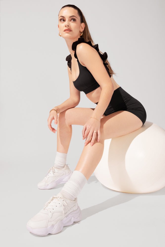 POPFLEX® Romance Ruffle Bra - Black