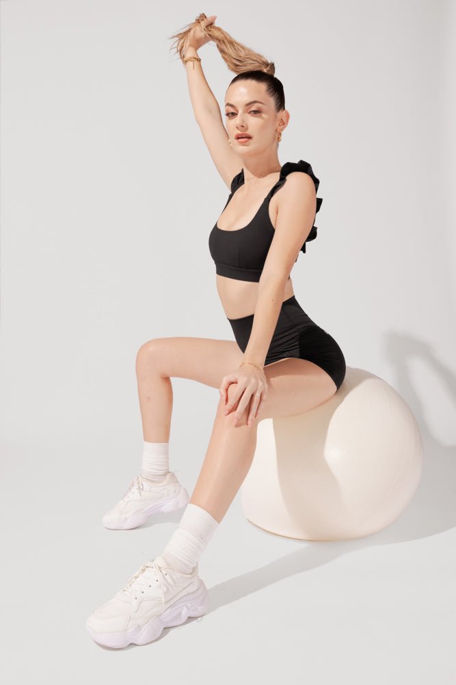 POPFLEX® Romance Ruffle Bra - Black