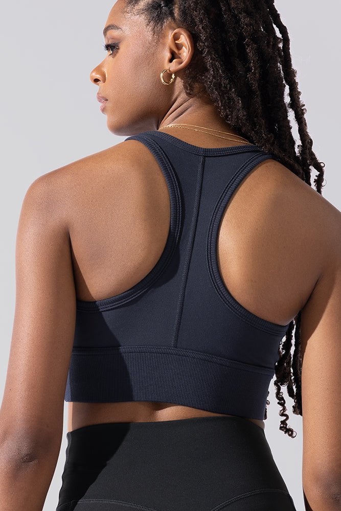 POPFLEX® Sweat Sesh Crop Top - Smoky Navy
