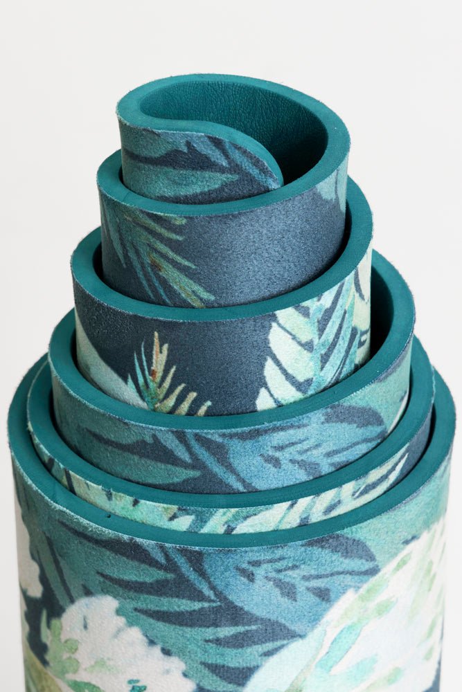 POPFLEX® Vegan Suede Yoga Mat - Flourishing Foliage