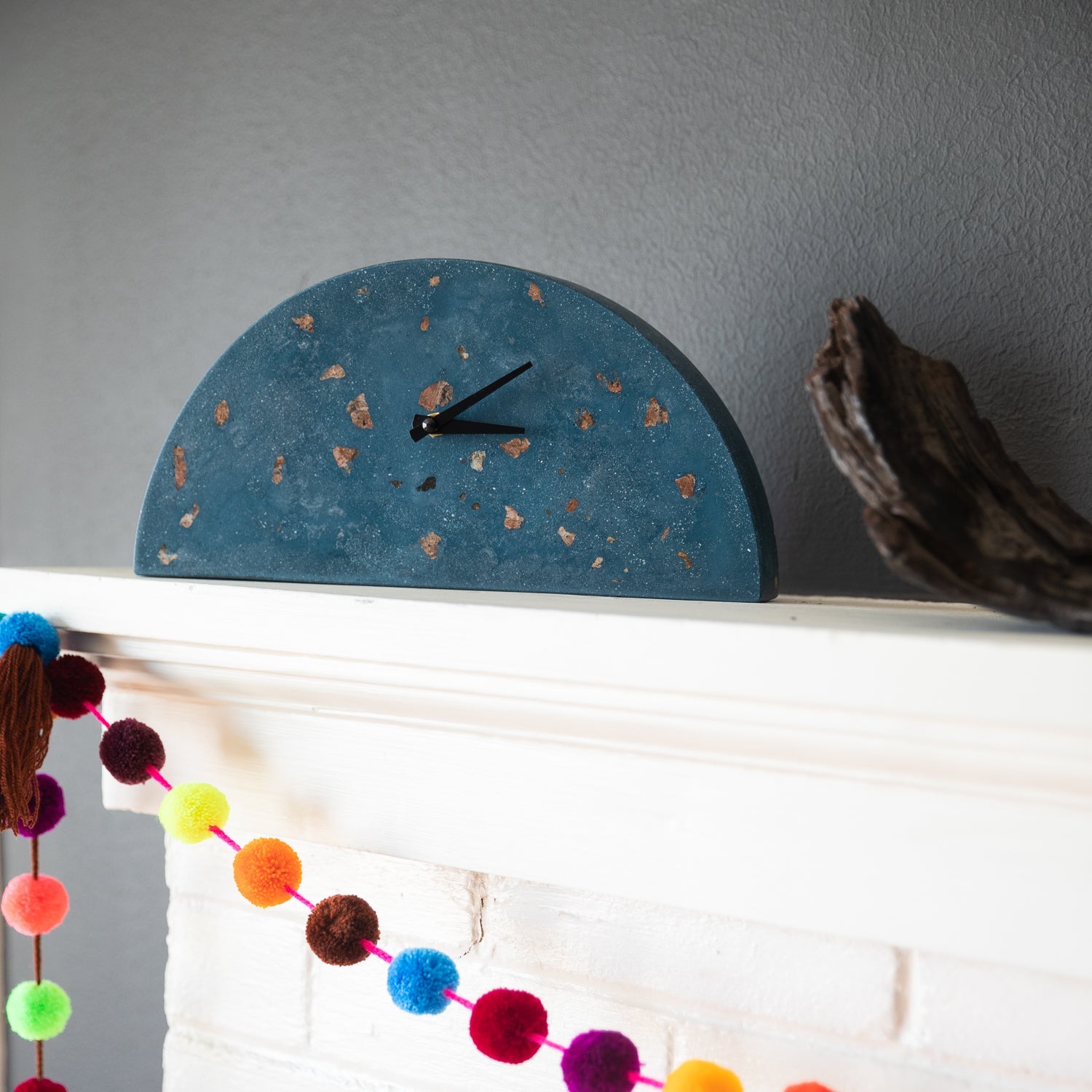 Pretti.Cool Mantle Clock | Cobalt Terrazzo