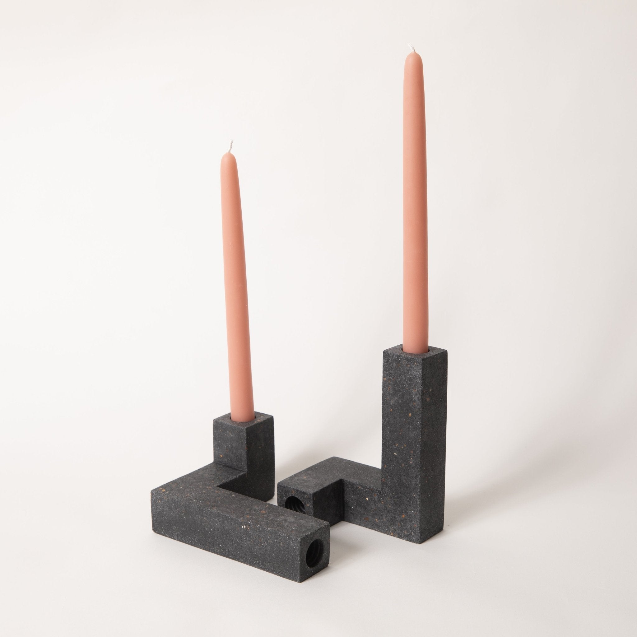Pretti.Cool Candlestick Holder Set | Black Terrazzo