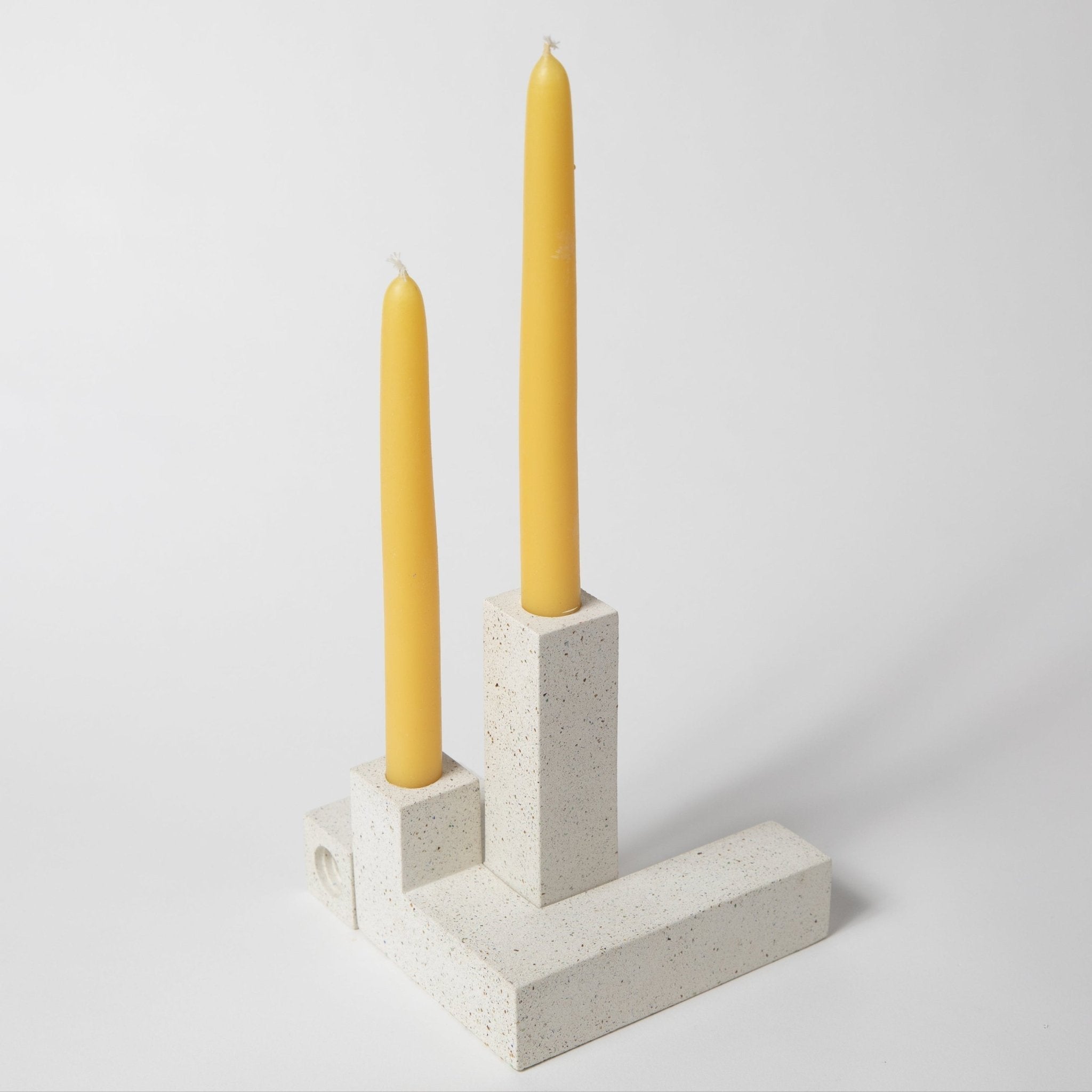 Pretti.Cool Candlestick Holder Set | White Terrazzo