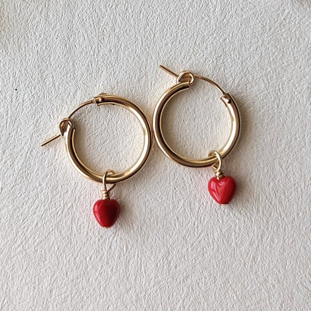 Pretti.Cool Charm Hoop Earrings | Hearts