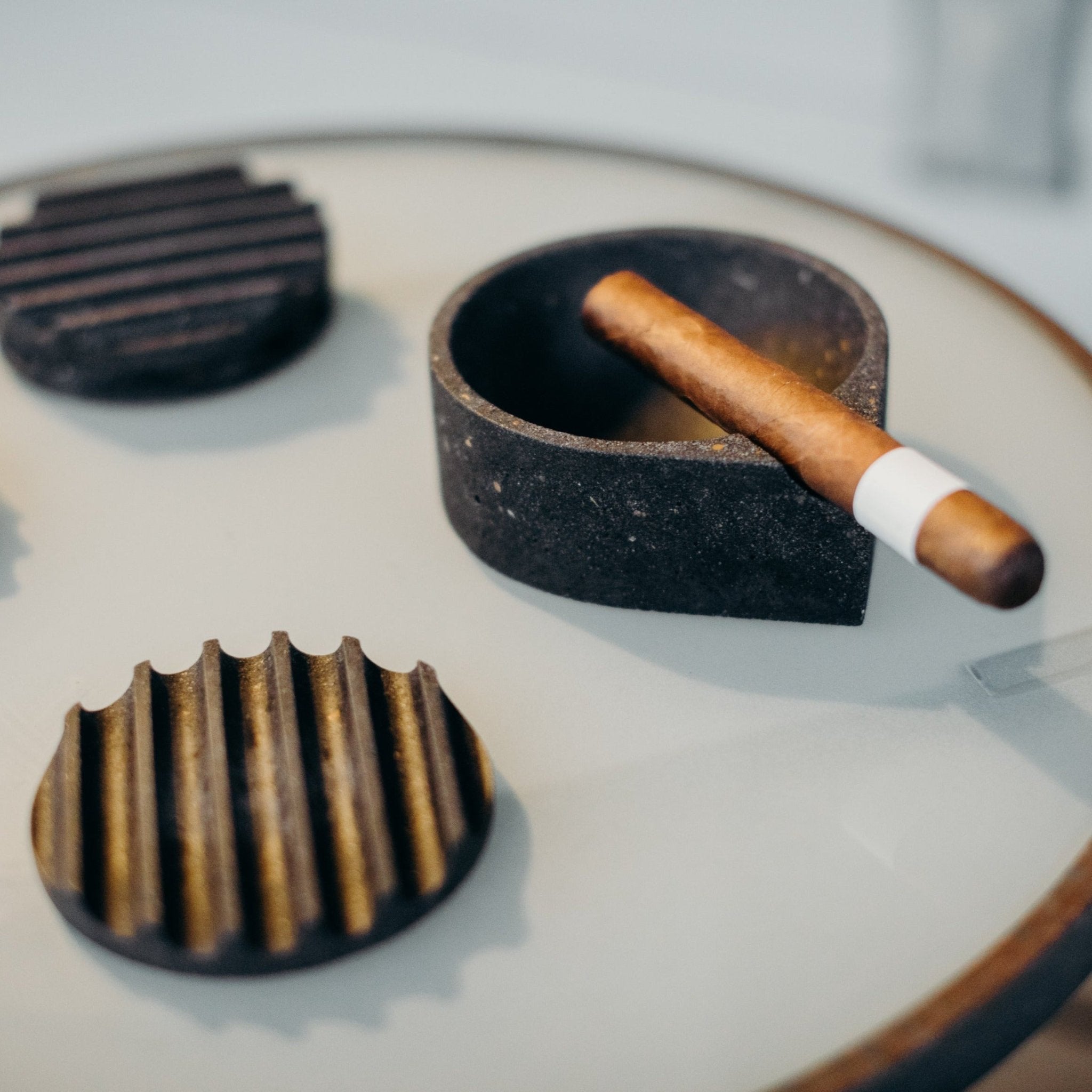 Pretti.Cool Cigar Ashtray | Black Terrazzo