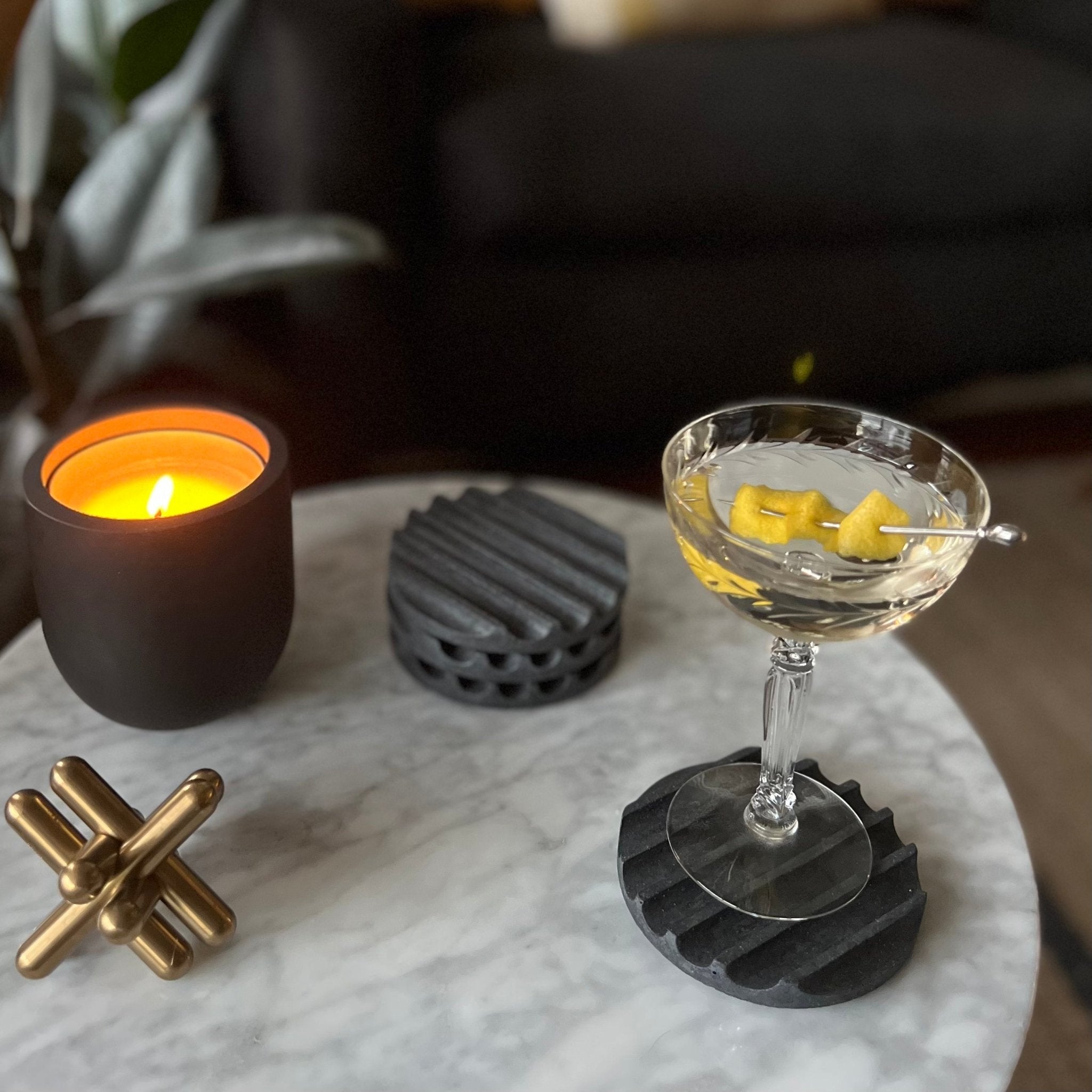 Pretti.Cool Coaster Set | Black Terrazzo