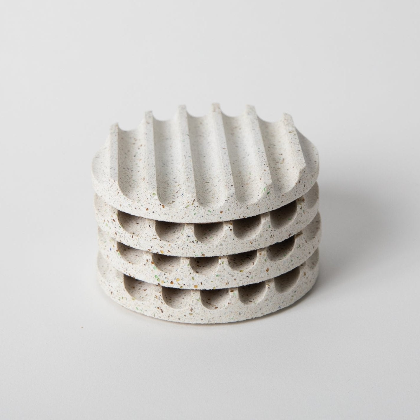 Pretti.Cool Coaster Set | White Terrazzo