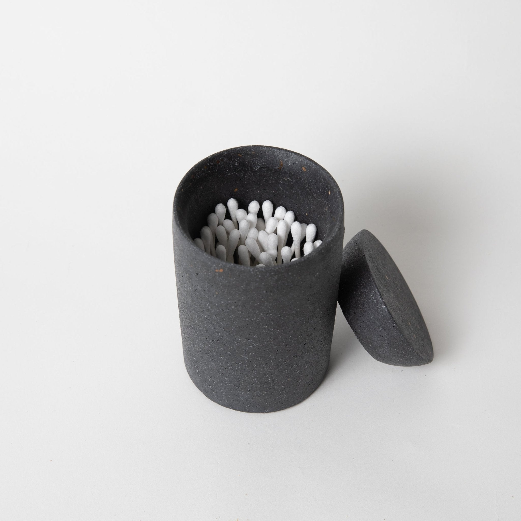 Pretti.Cool Cotton Swab Holder | Black Terrazzo