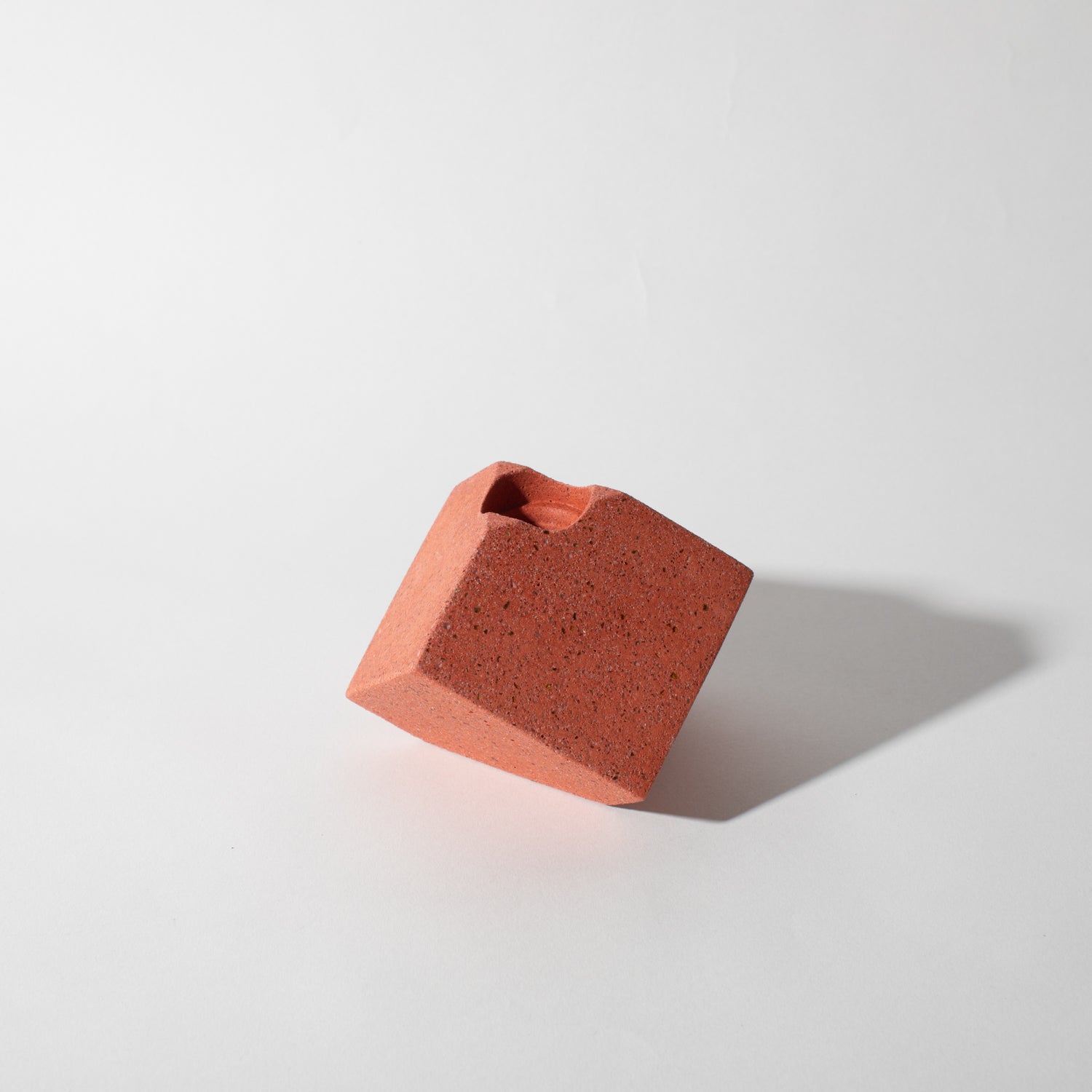 Pretti.Cool Cube Candlestick Holder | Coral Terrazzo