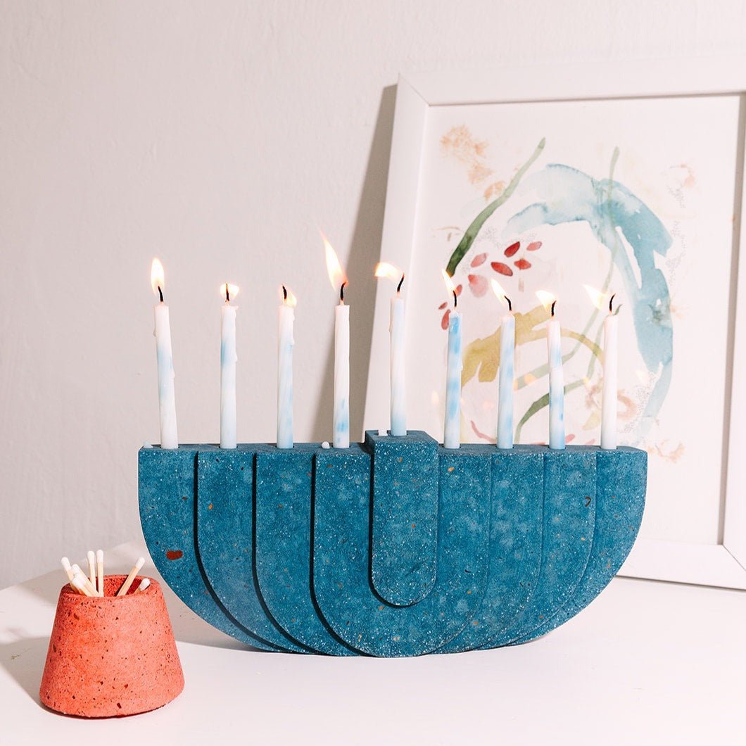 Pretti.Cool Menorah | Cobalt Terrazzo