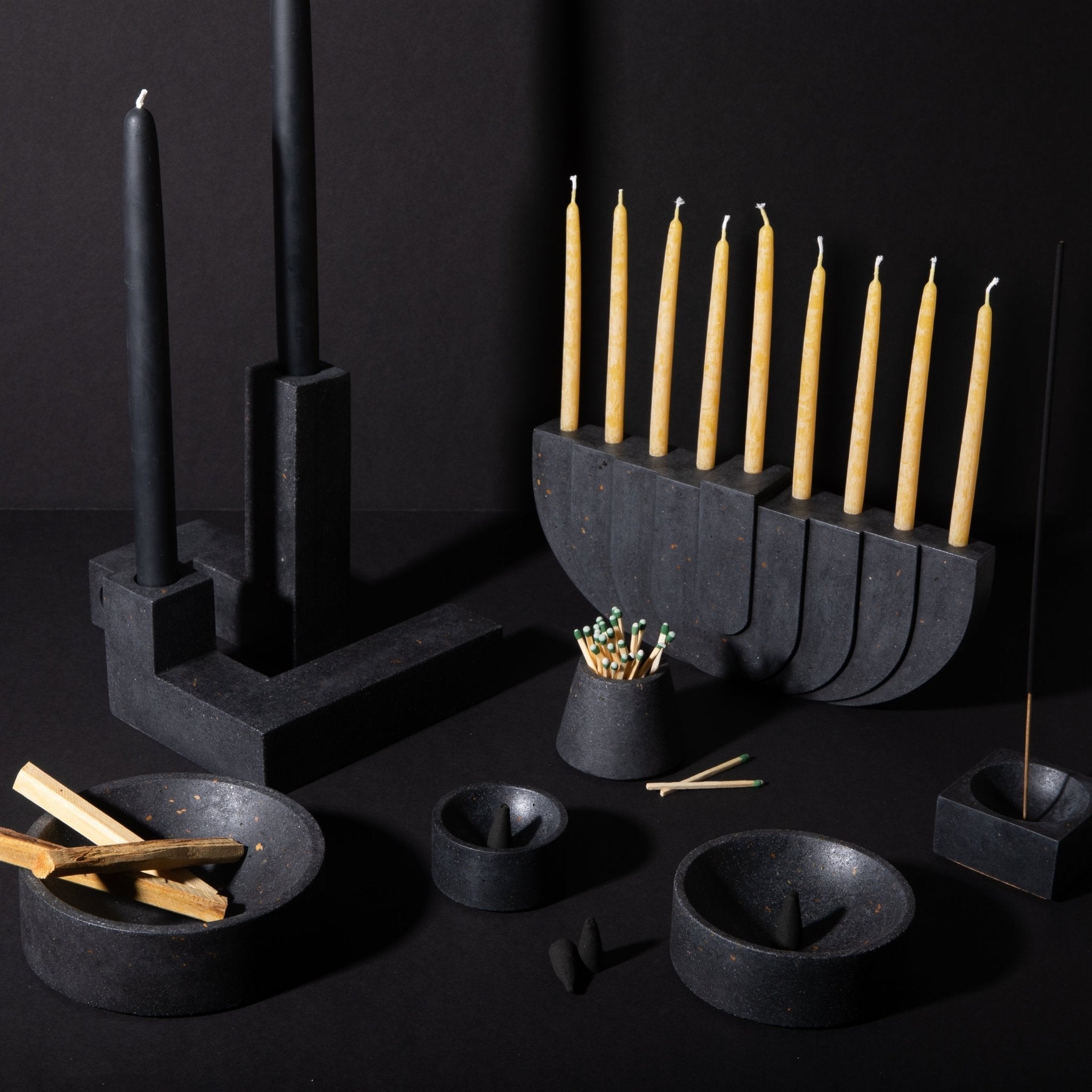 Pretti.Cool Square Incense Holder | Black Terrazzo