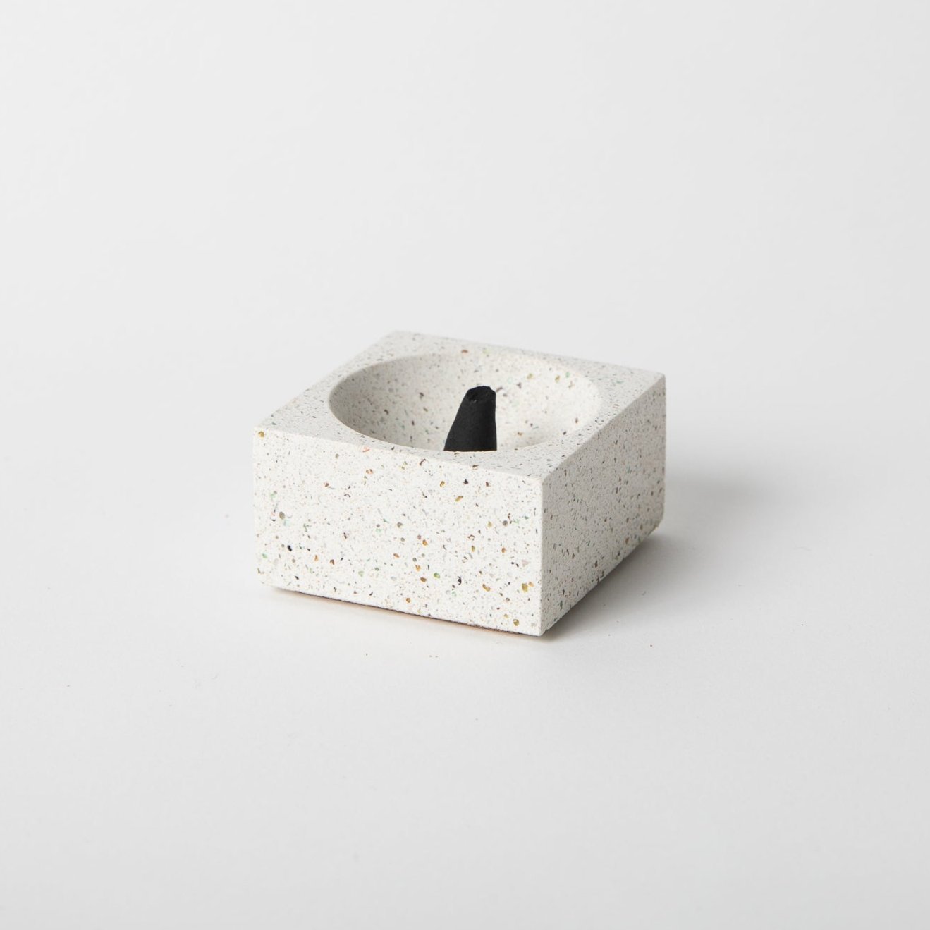 Pretti.Cool Square Incense Holder | White Terrazzo