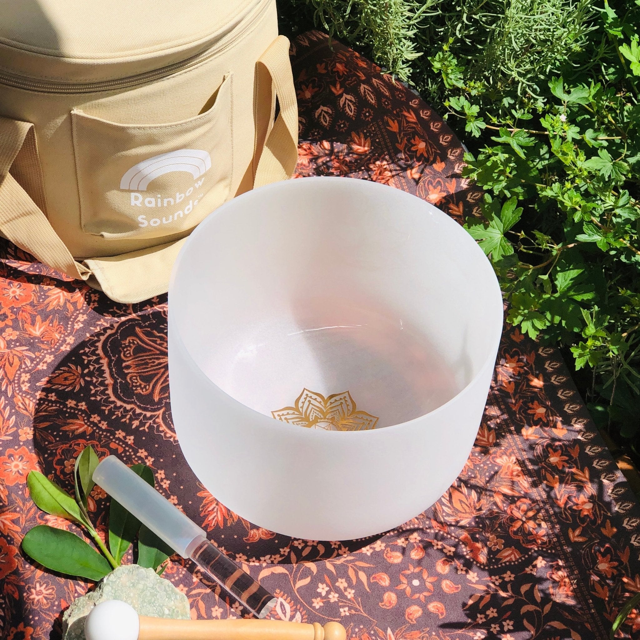 Rainbow Sounds USA Earth Star 10" Sound Therapy Bowl in Beige Carry Case