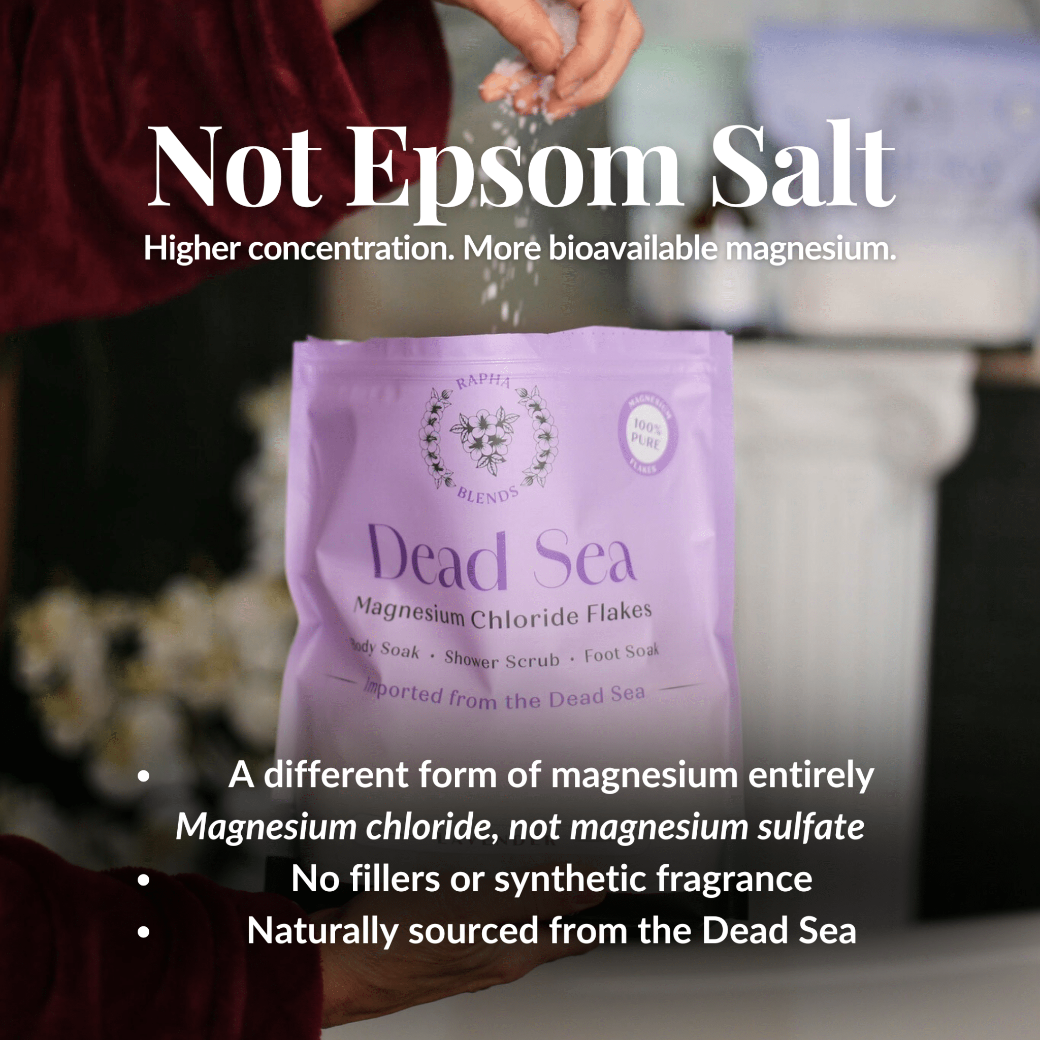 Rapha Blends Pure Dead Sea Magnesium Chloride Flakes