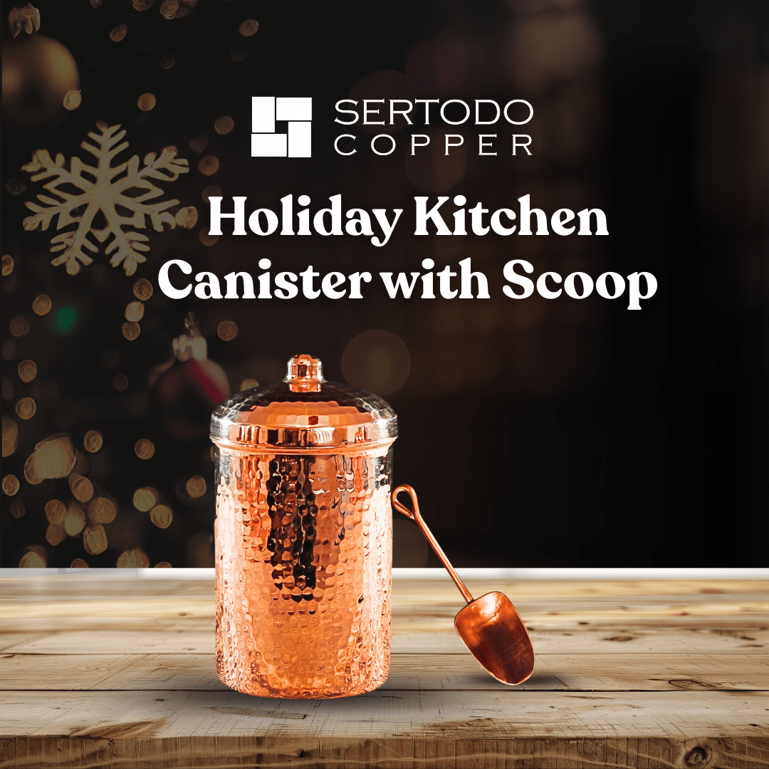 Sertodo Holiday Kitchen Canister with a Copper Scoop