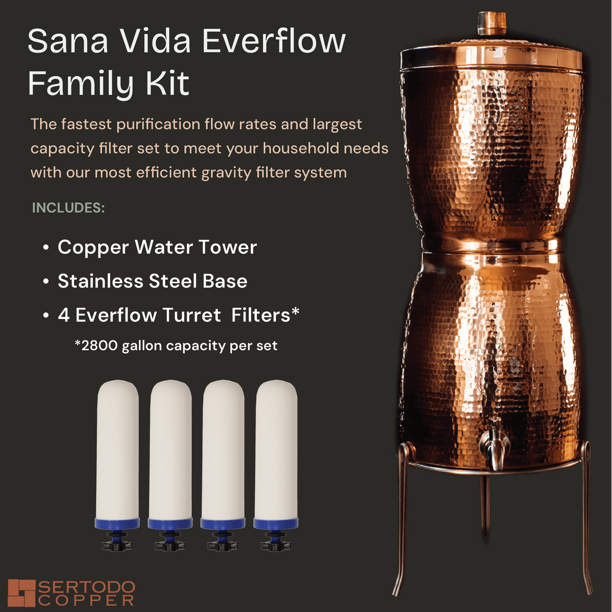 Sertodo Sana Vida EverFlow Copper Water Filtration Systems