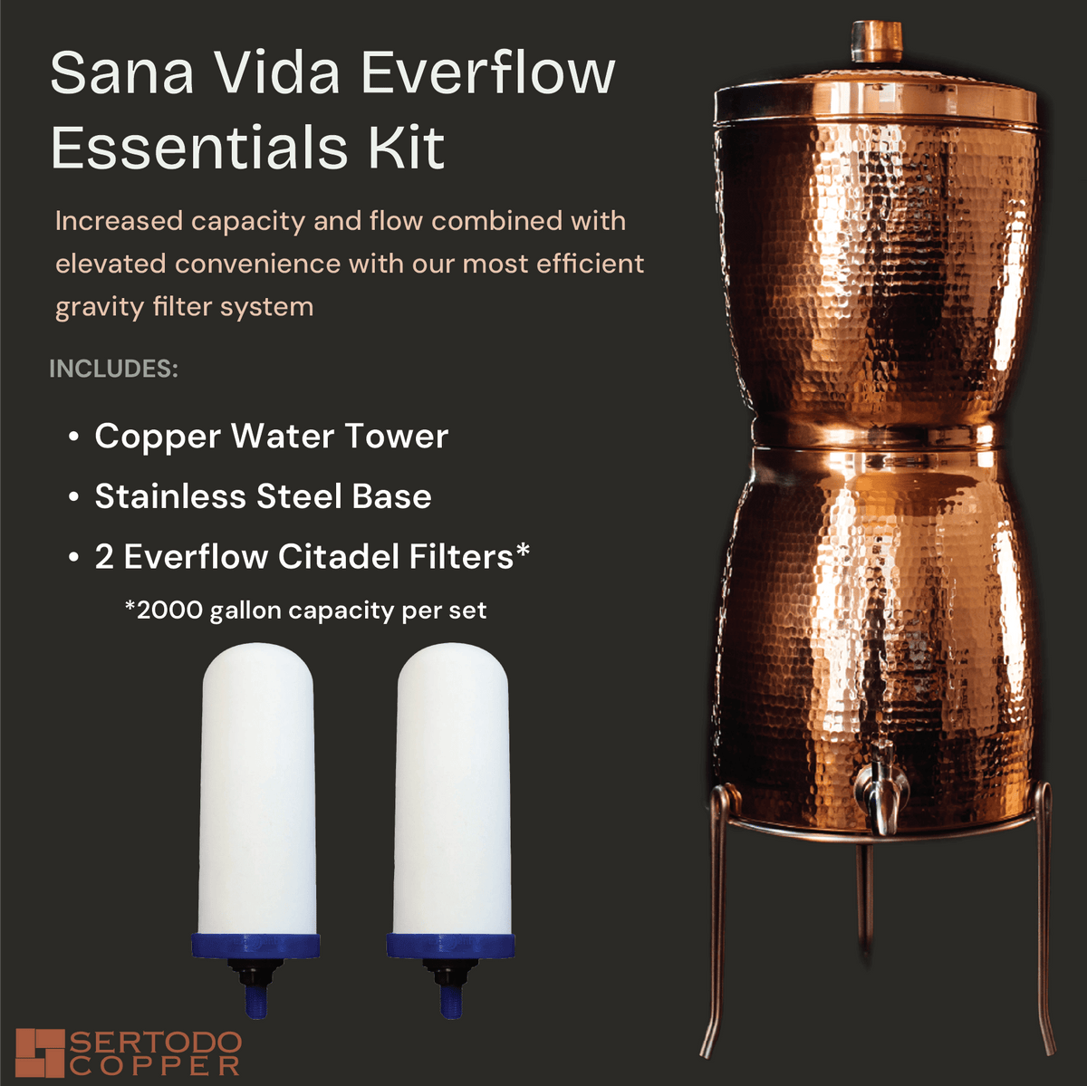 Sertodo Sana Vida EverFlow Copper Water Filtration Systems