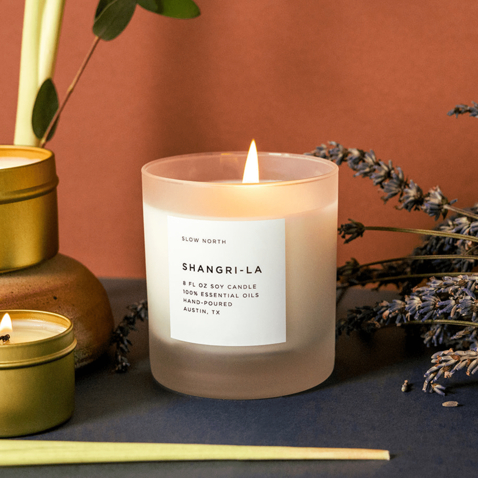 Slow North Shangri - La - Signature Candle (Eucalyptus + Lavender + Lemongrass)