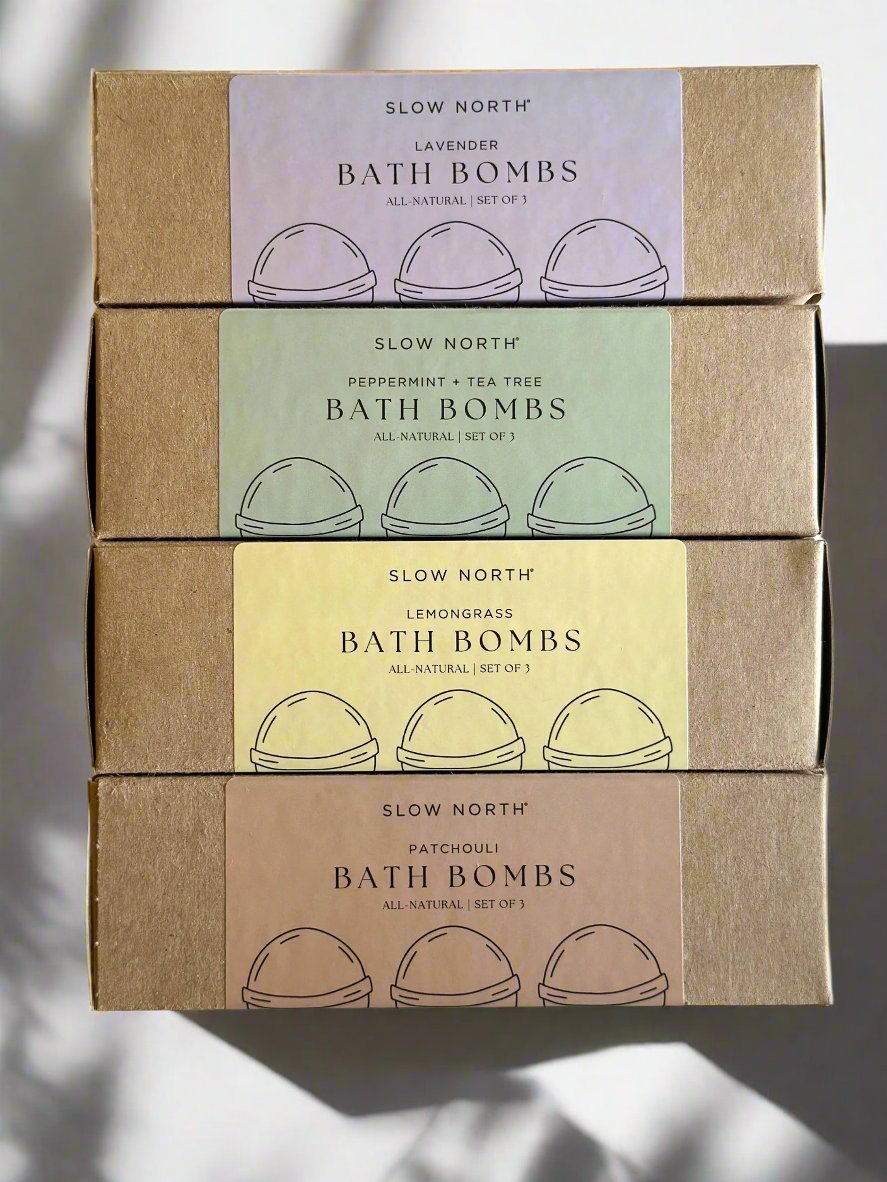Slow North Natural Bath Bomb Set - Peppermint + Tea Tree (Set of 3)