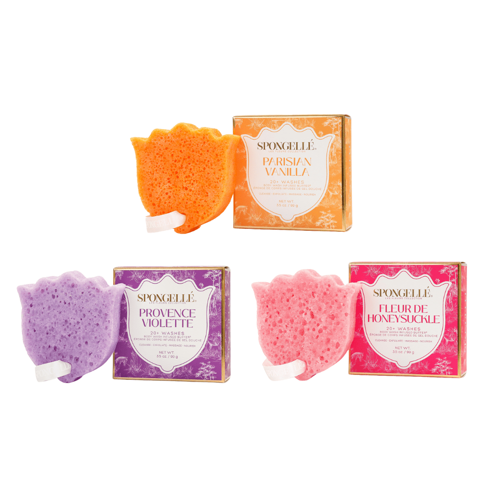Spongellé Les Fleurs Body Buffer Trio Set 2