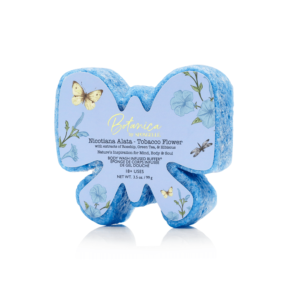 Spongellé Tobacco Flower Body Buffer & Candle Set