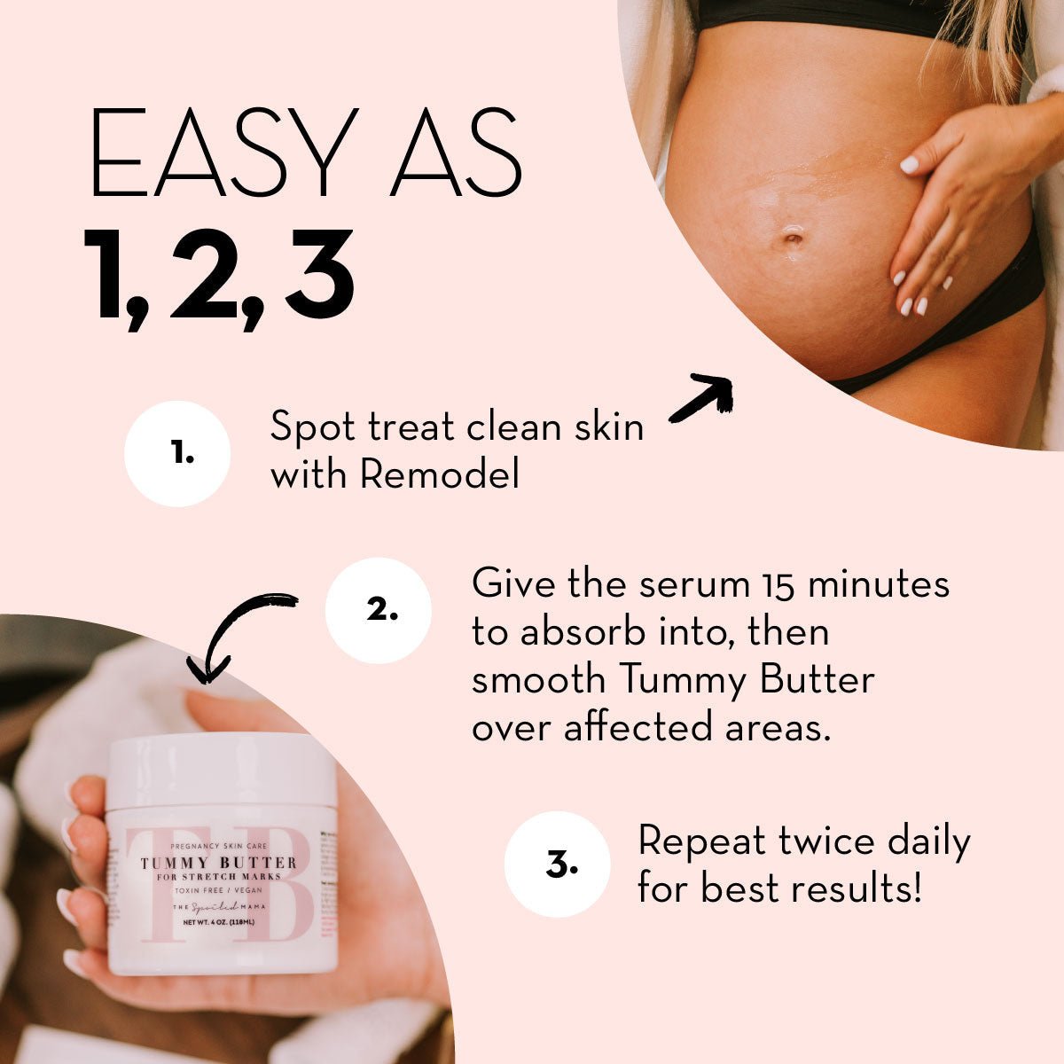 The Spoiled Mama Tummy Butter and ReModel Serum Stretch Mark Duo