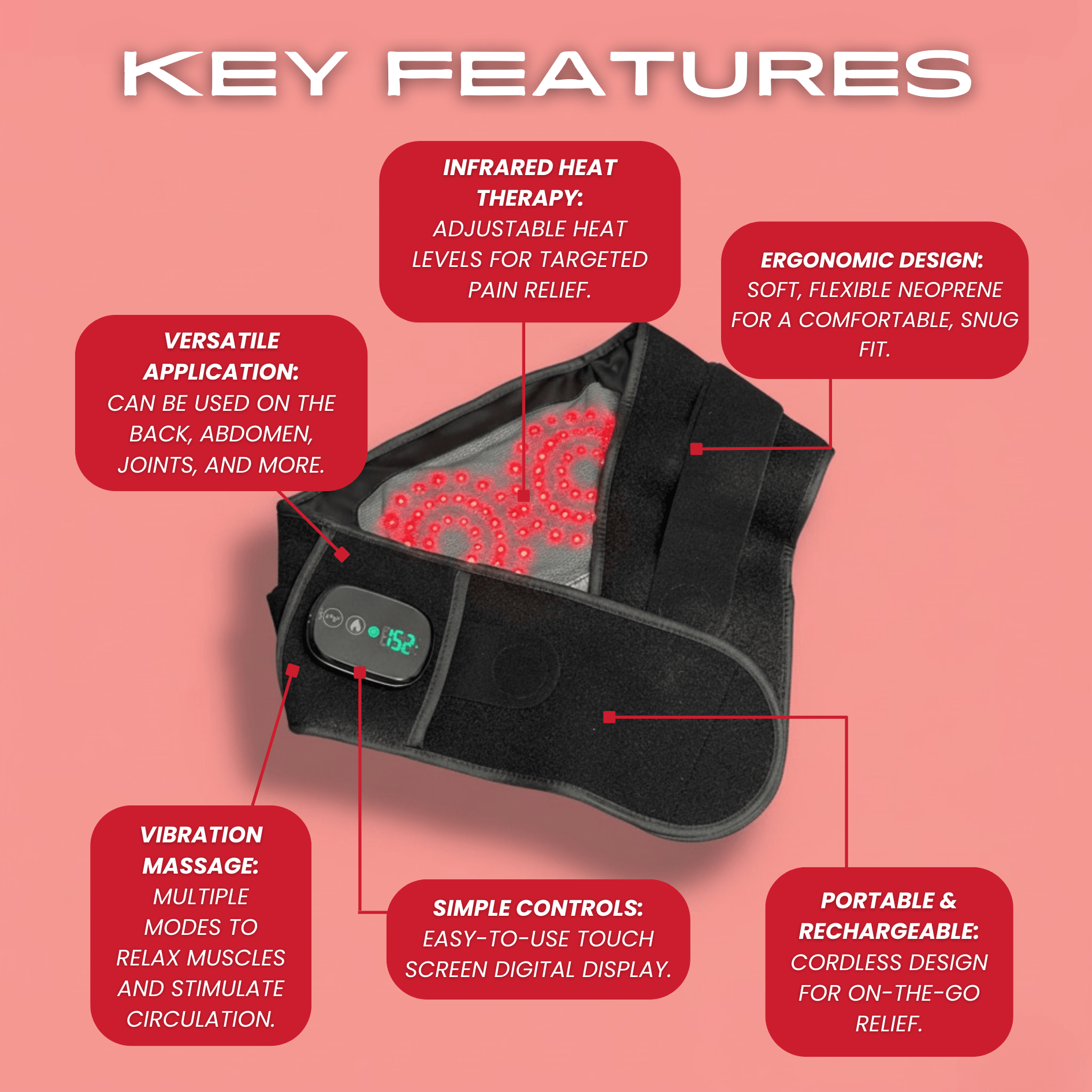 Therasage TheraBelt Red Light Therapy Recovery Belt