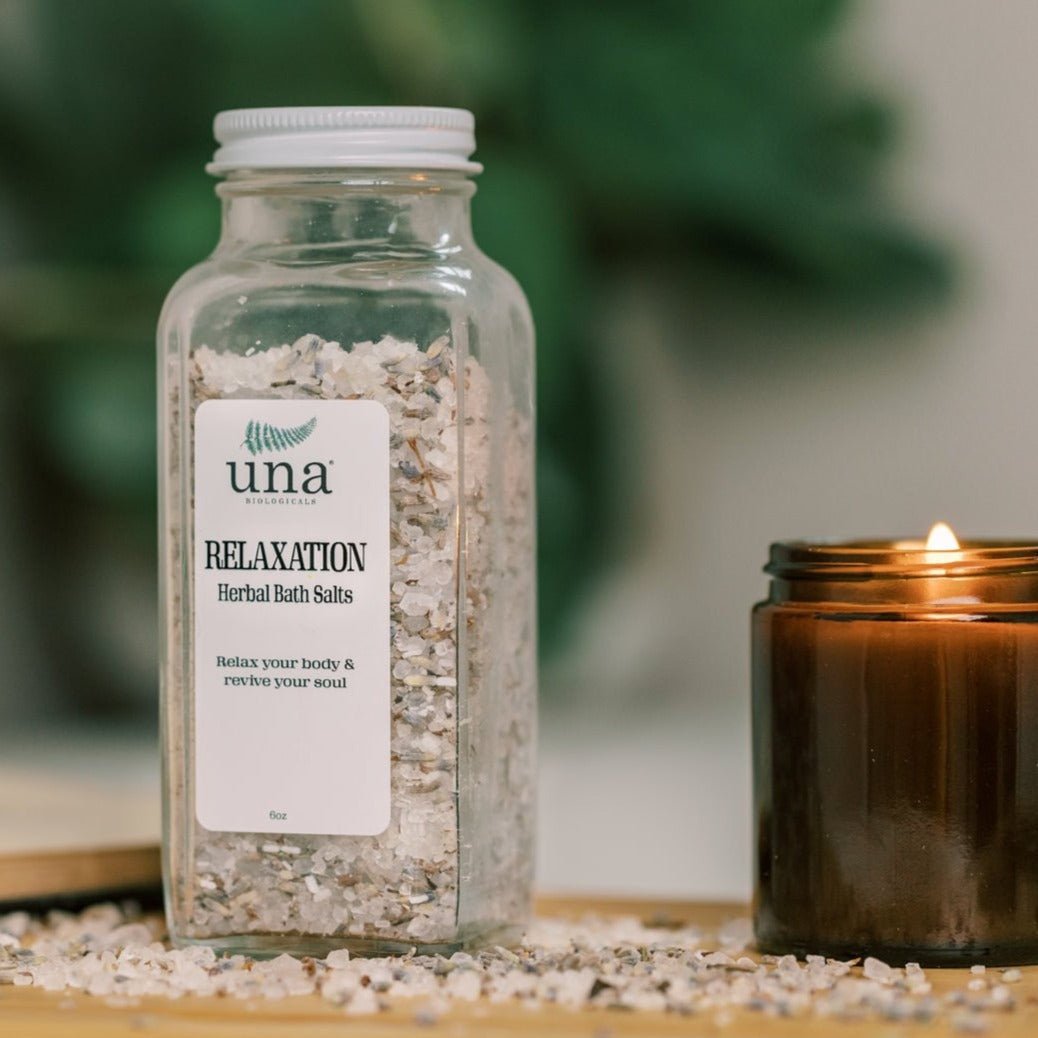 Una Biologicals® Relaxation Herbal Bath Salts | Botanical Bath | Una Biologials