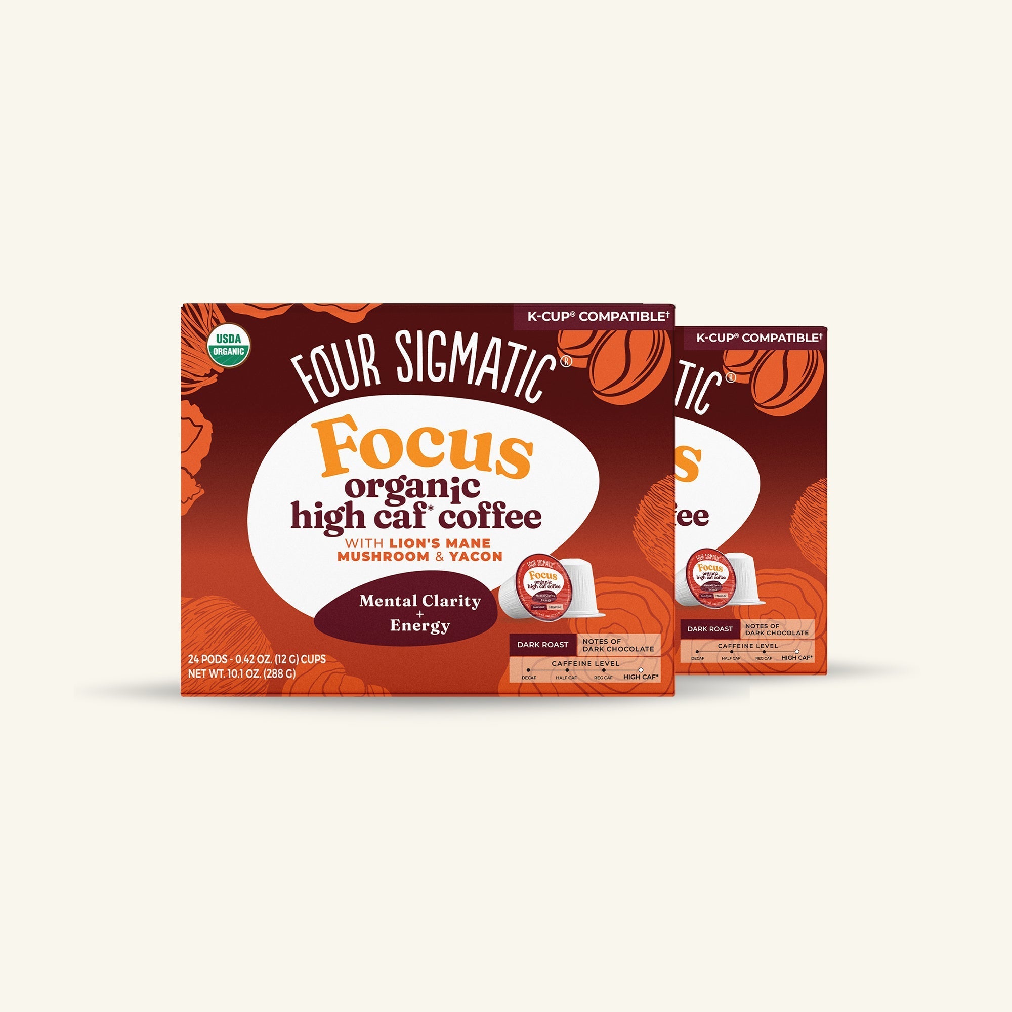 US Four Sigmatic Focus High Caf Coffee Pods (24ct)