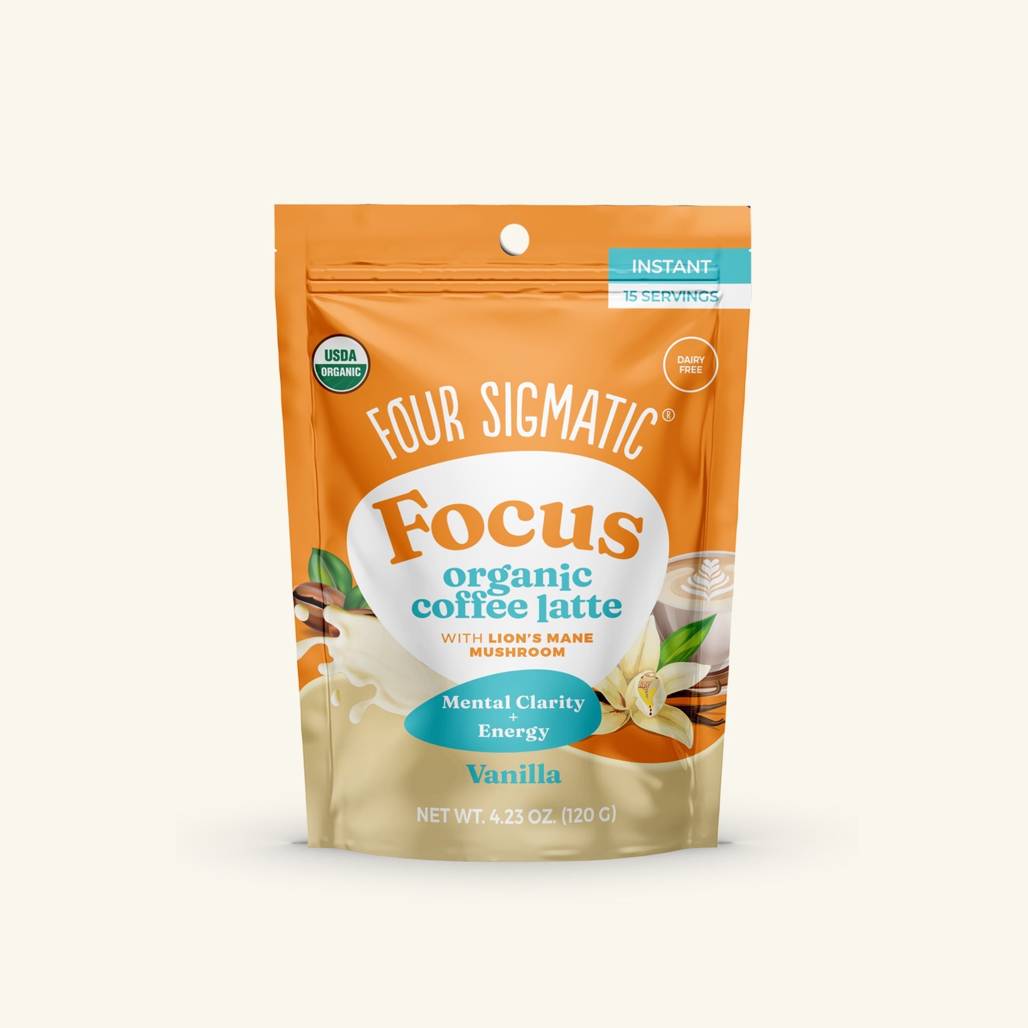 US Four Sigmatic Focus Organic Coffee Latte - Vanilla