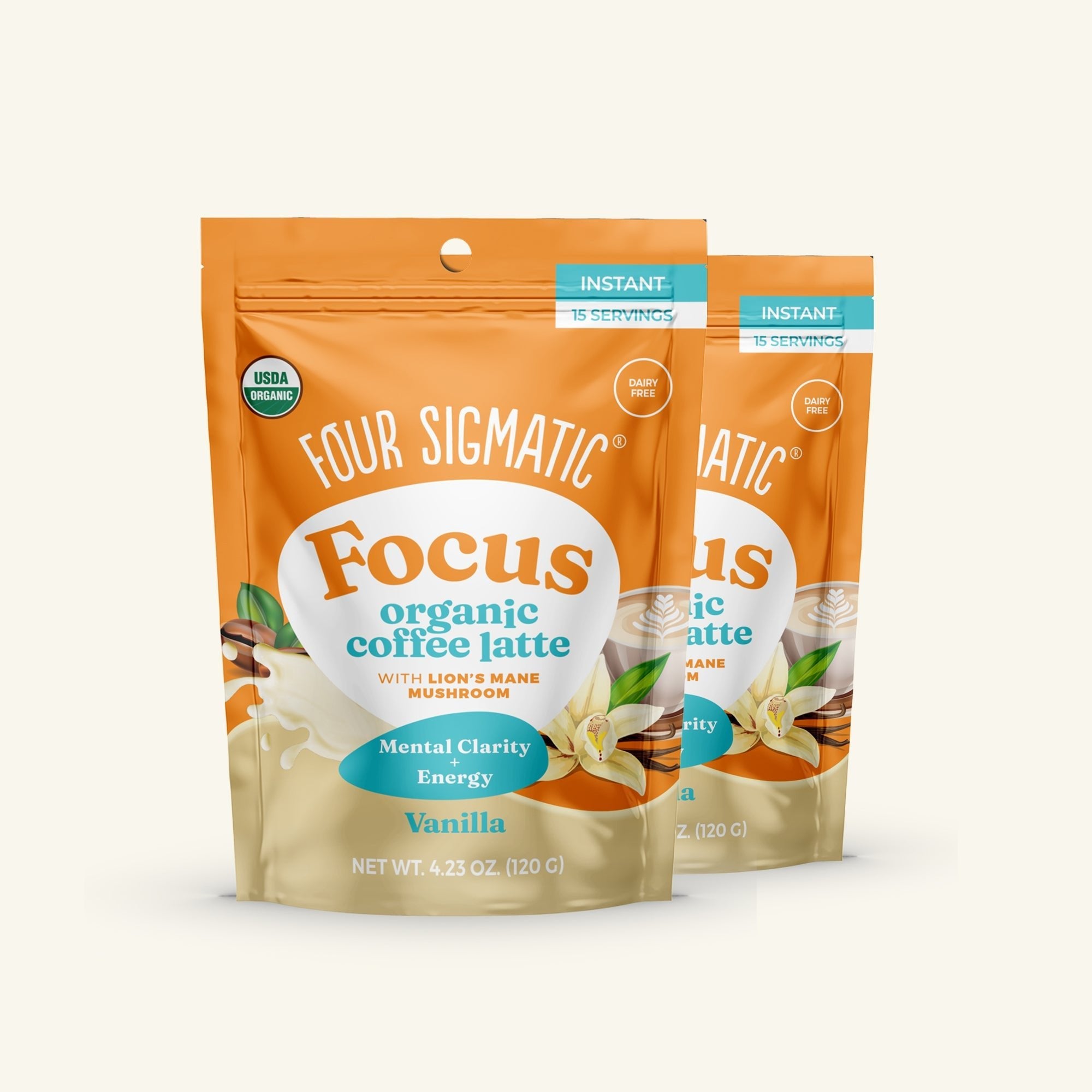 US Four Sigmatic Focus Organic Coffee Latte - Vanilla