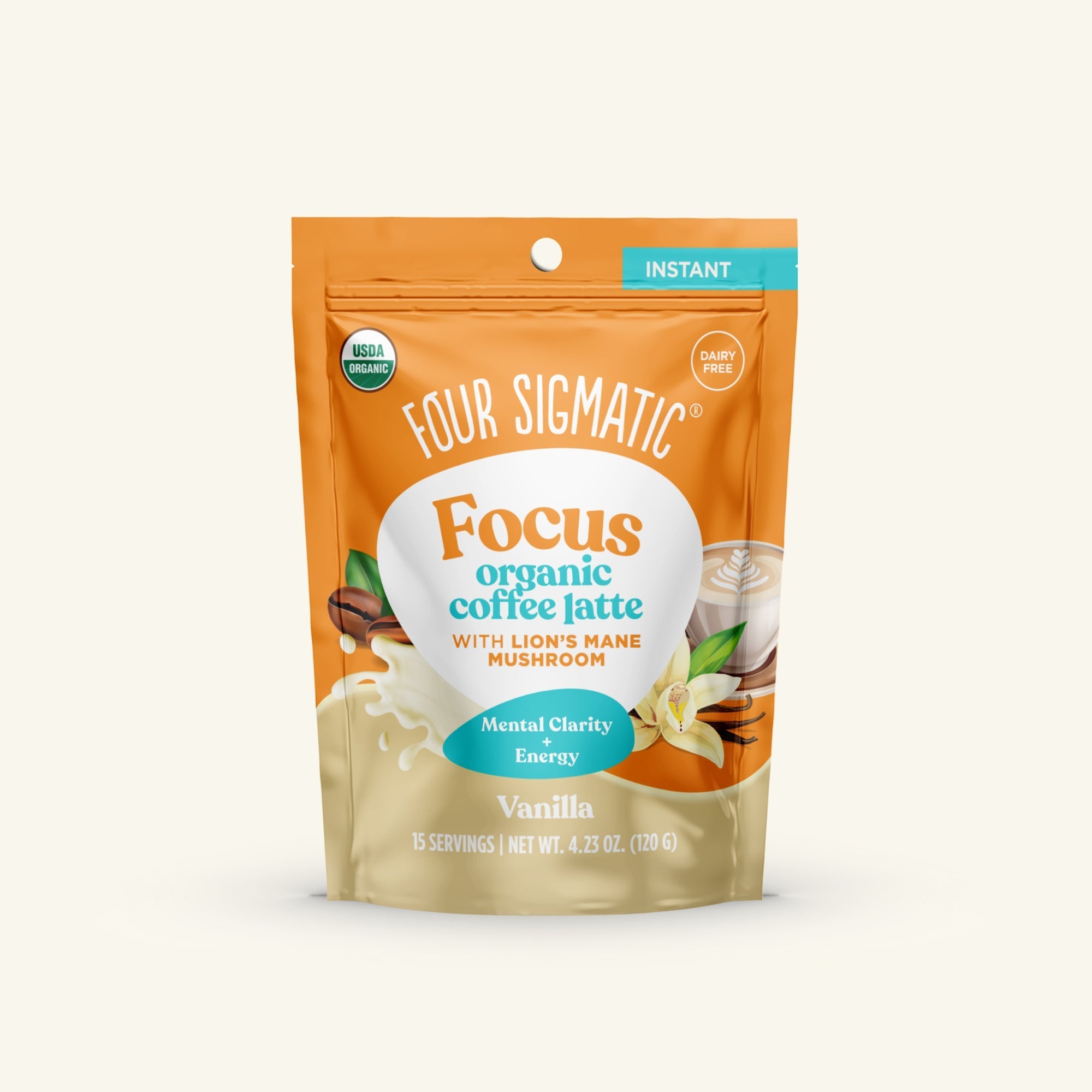 US Four Sigmatic Focus Organic Coffee Latte - Vanilla