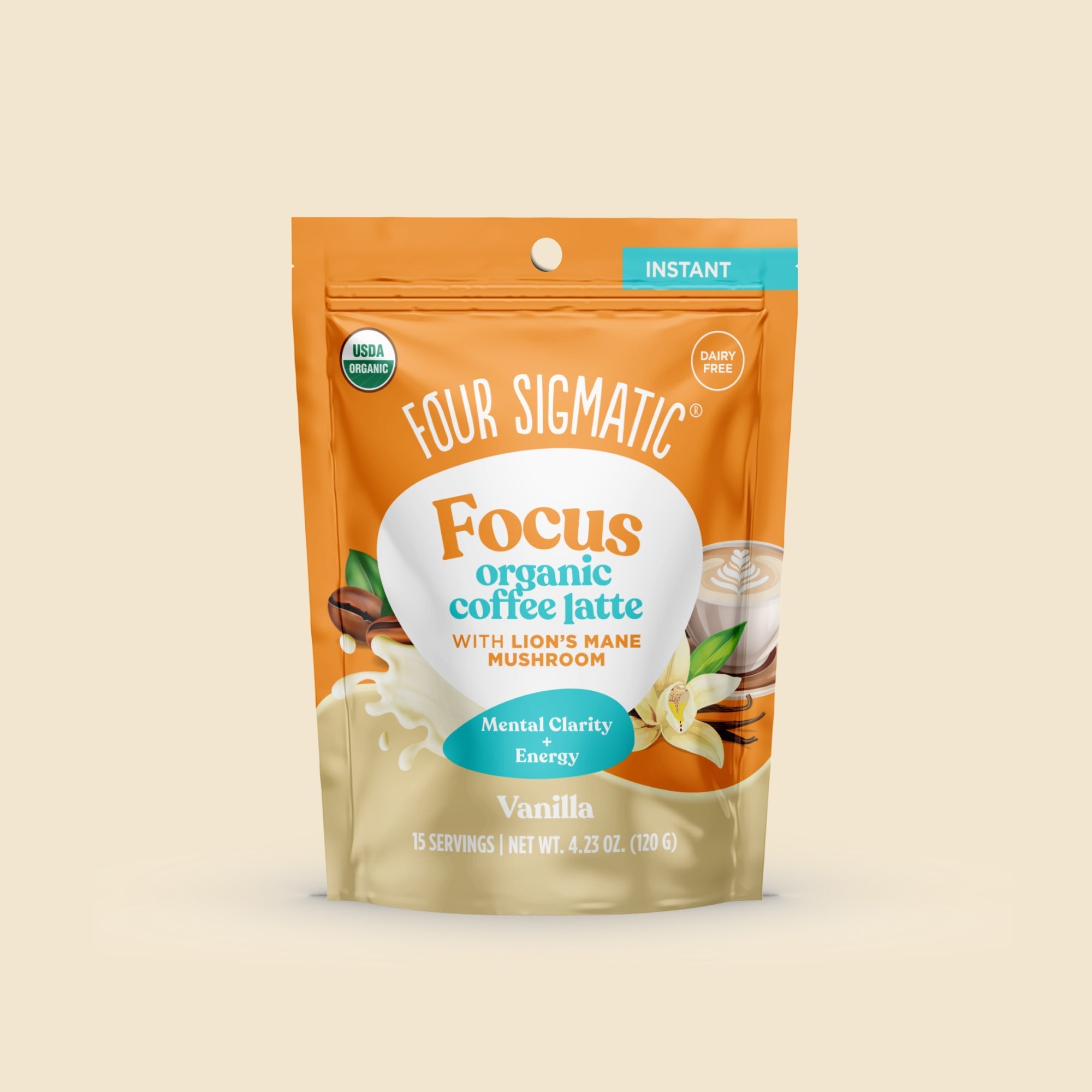 US Four Sigmatic Focus Organic Coffee Latte - Vanilla