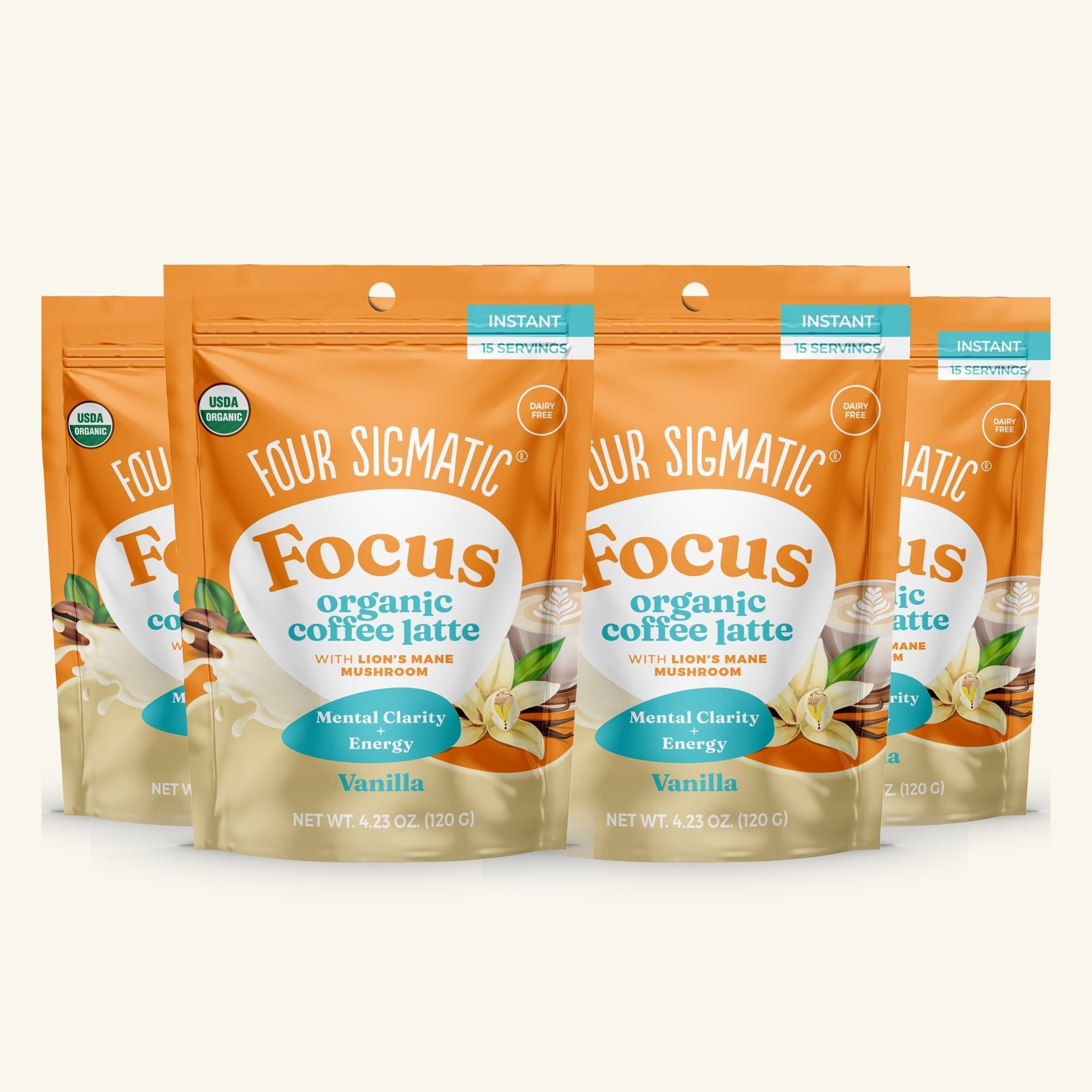 US Four Sigmatic Focus Organic Coffee Latte - Vanilla