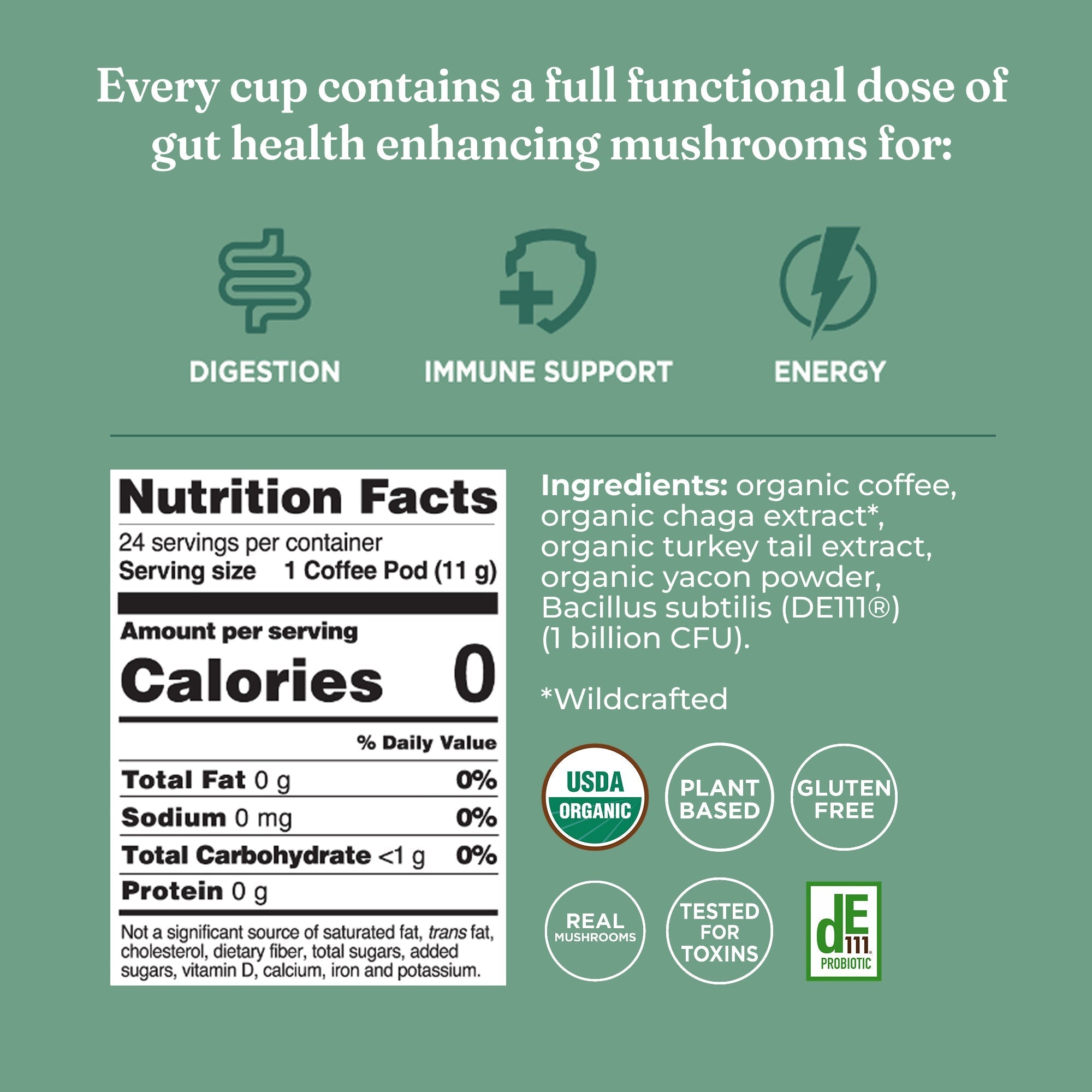 US Four Sigmatic Gut Health Coffee Pods (24ct)