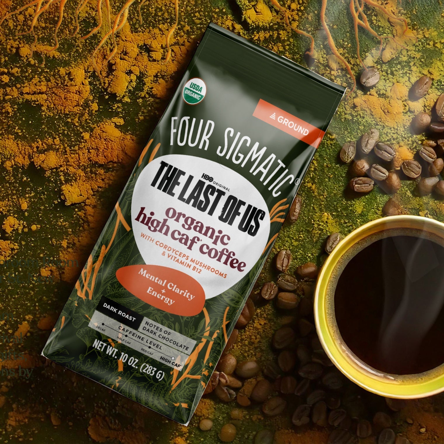 US Four Sigmatic HBO Original The Last Of Us - Organic High Caf Ground Coffee