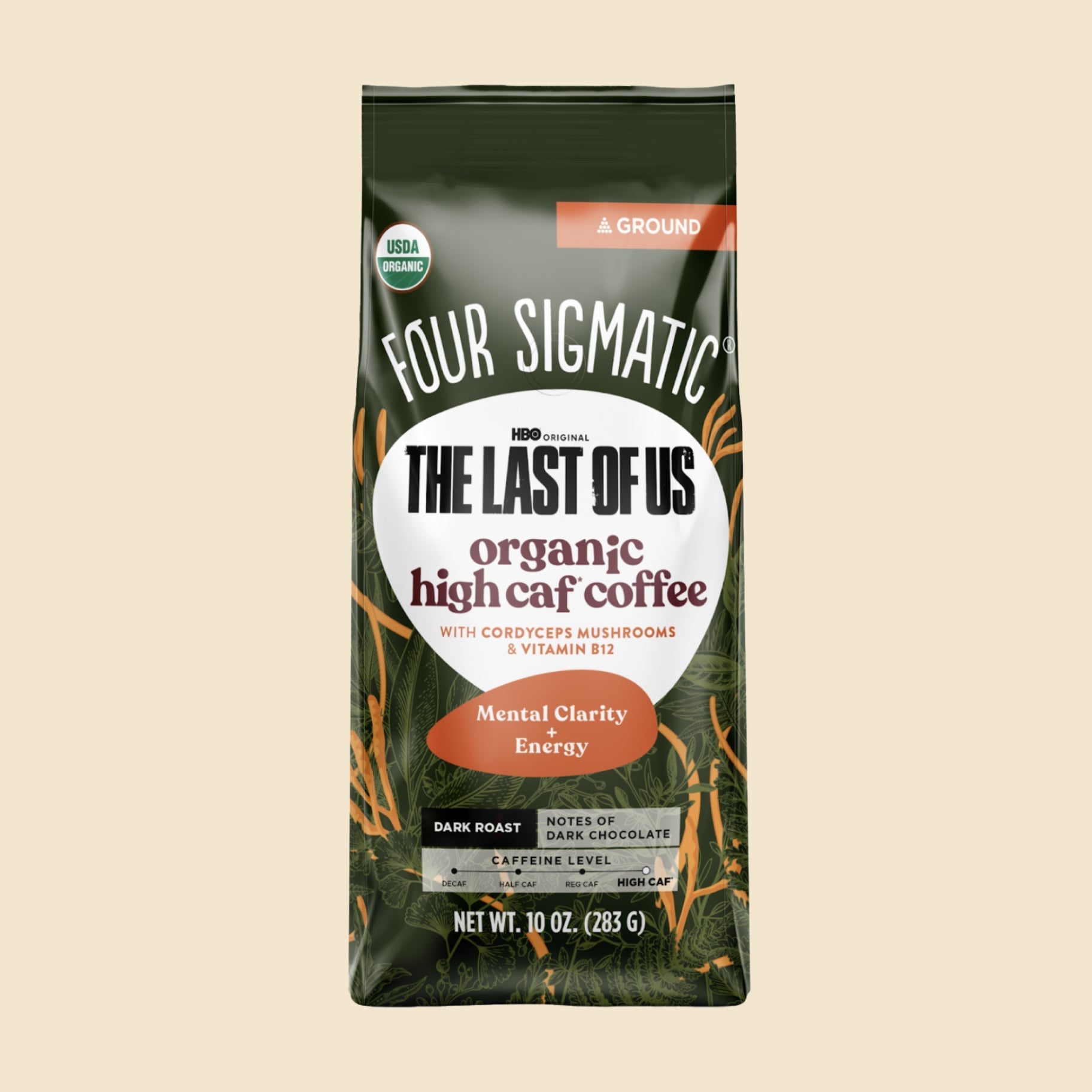 US Four Sigmatic HBO Original The Last Of Us - Organic High Caf Ground Coffee