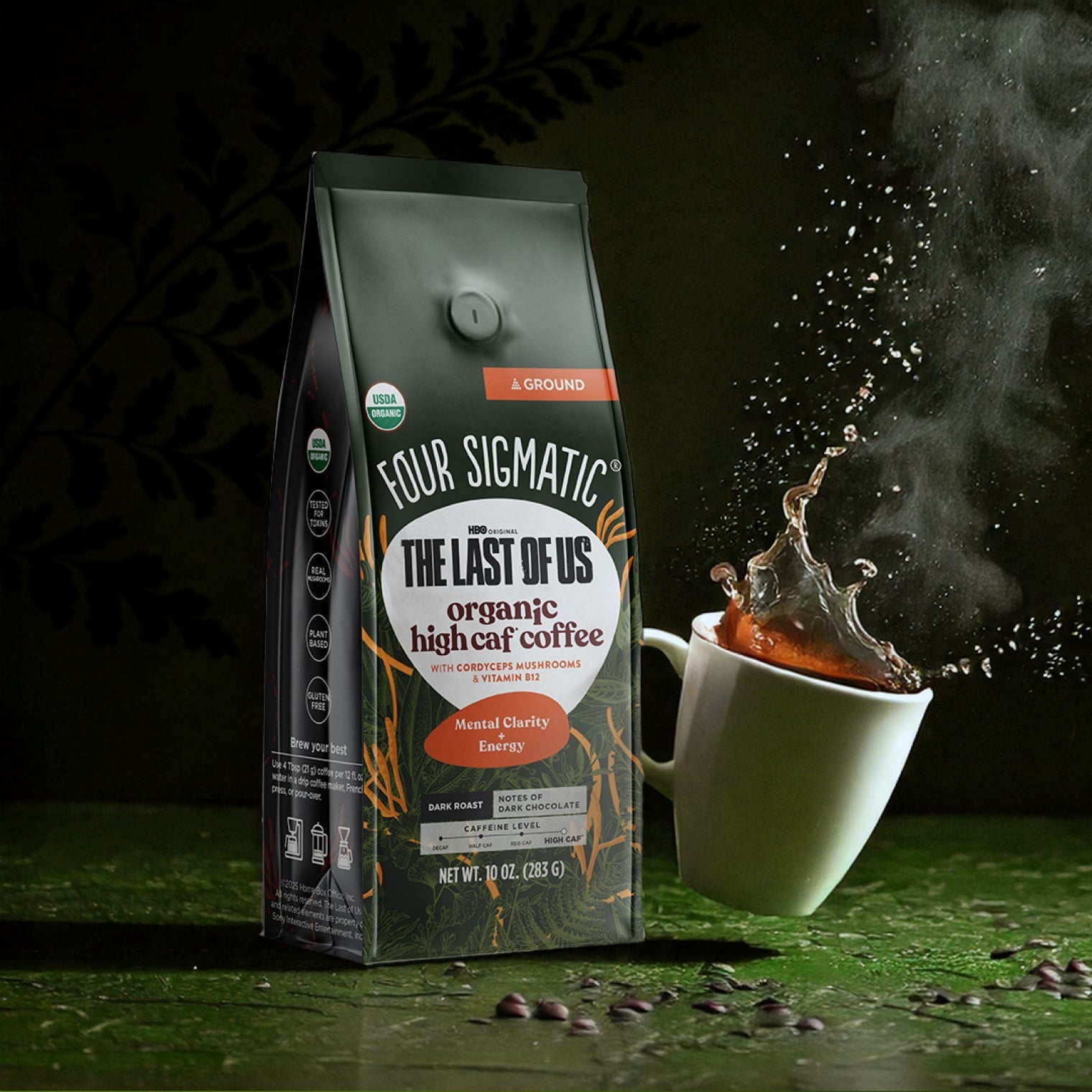 US Four Sigmatic HBO Original The Last Of Us - Organic High Caf Ground Coffee
